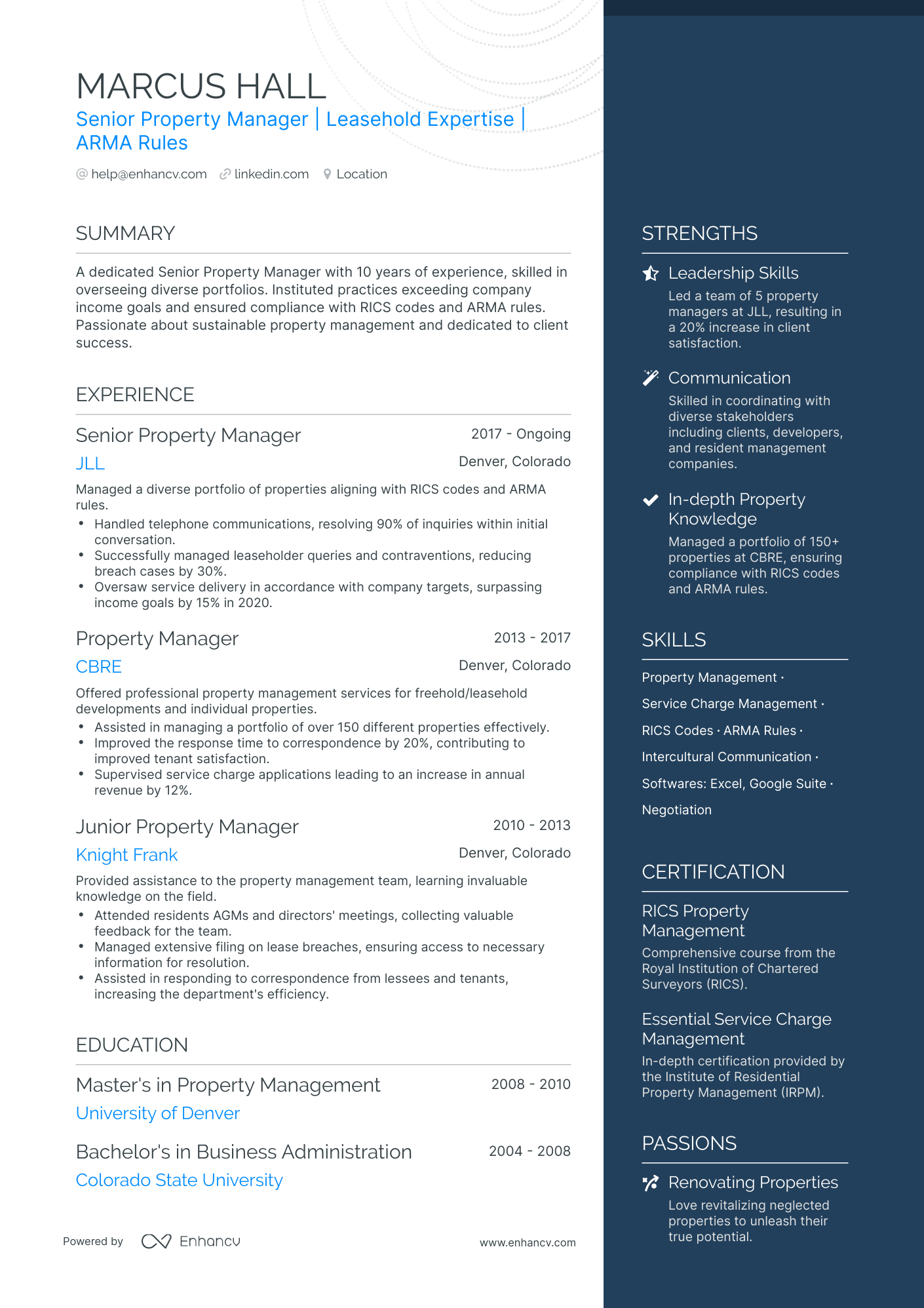 7 Property Manager Resume Examples & Guide for 2024