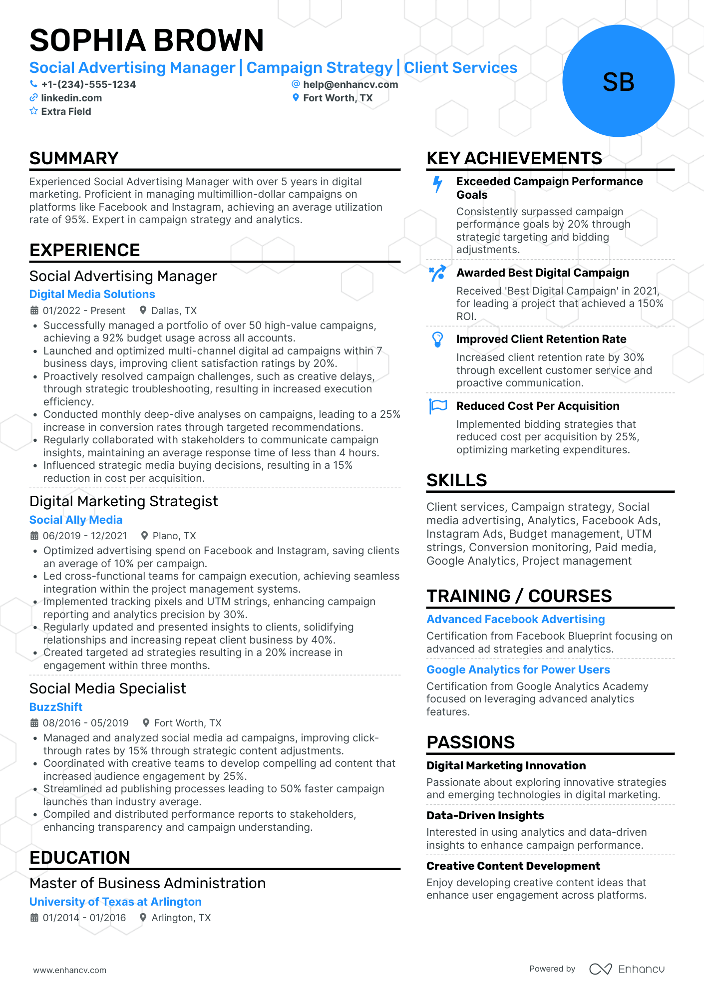 Advertising Campaign Manager Resume Example