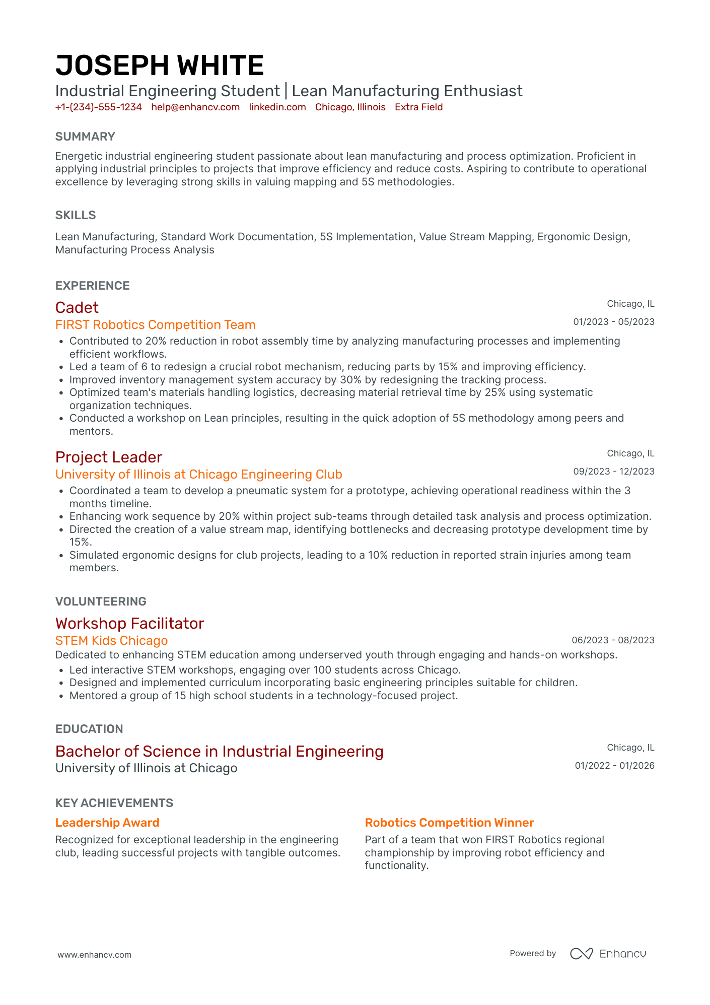 Biomedical Engineering Intern Resume Example