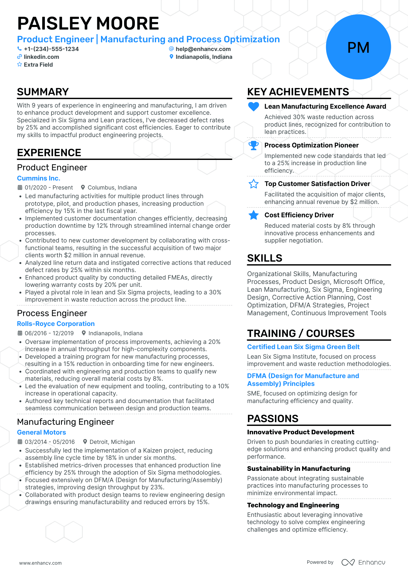 Product Test Engineer Resume Example