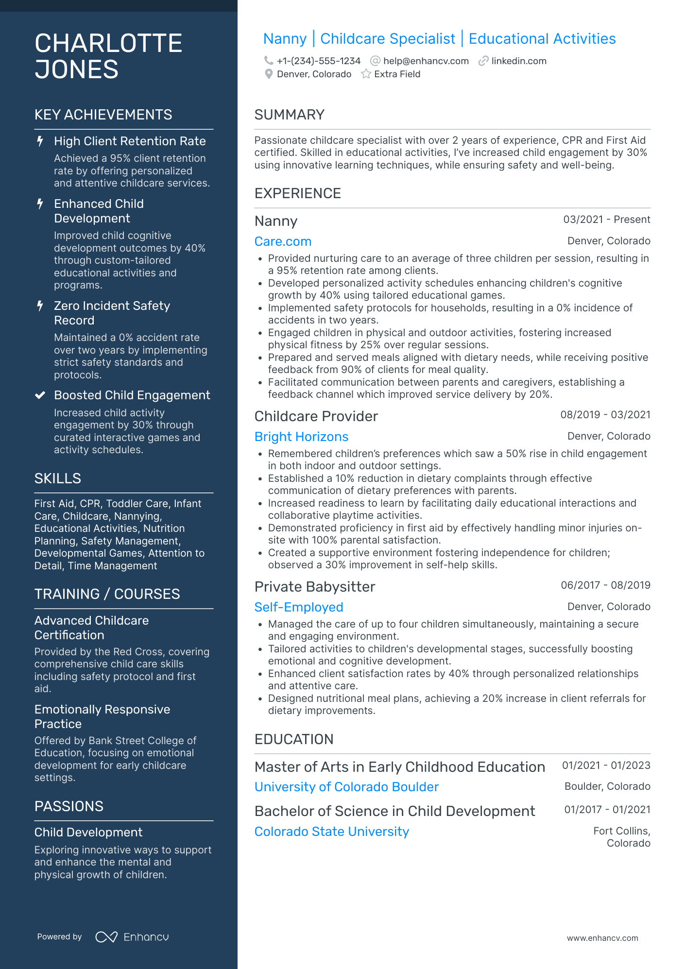 Infant Babysitter Resume Example