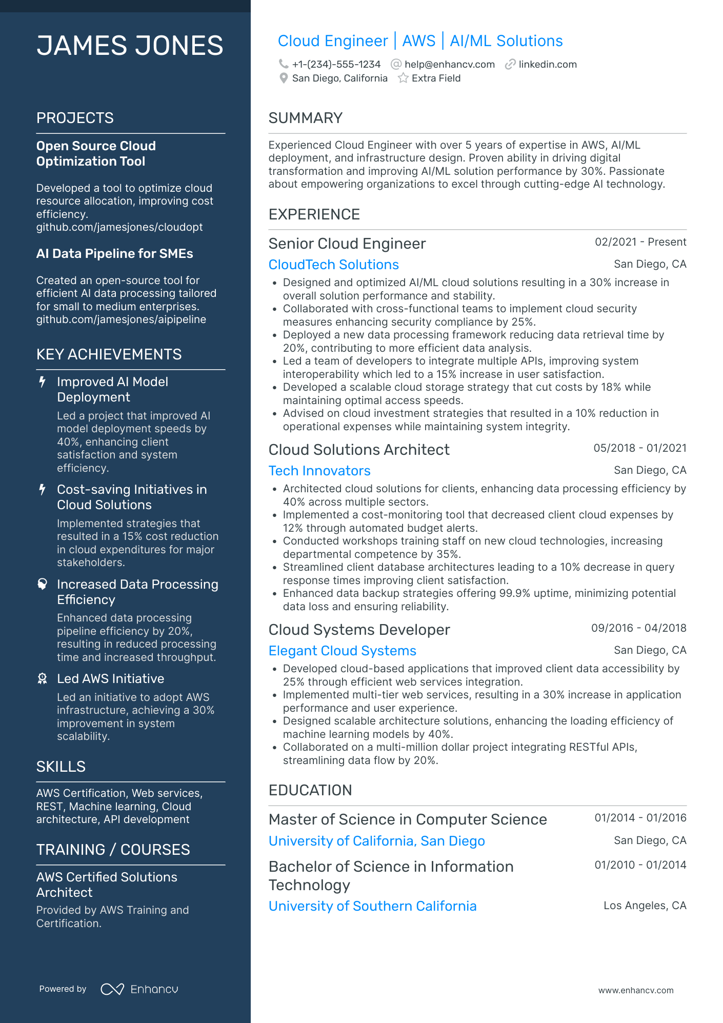 Big Data Cloud Engineer Resume Example