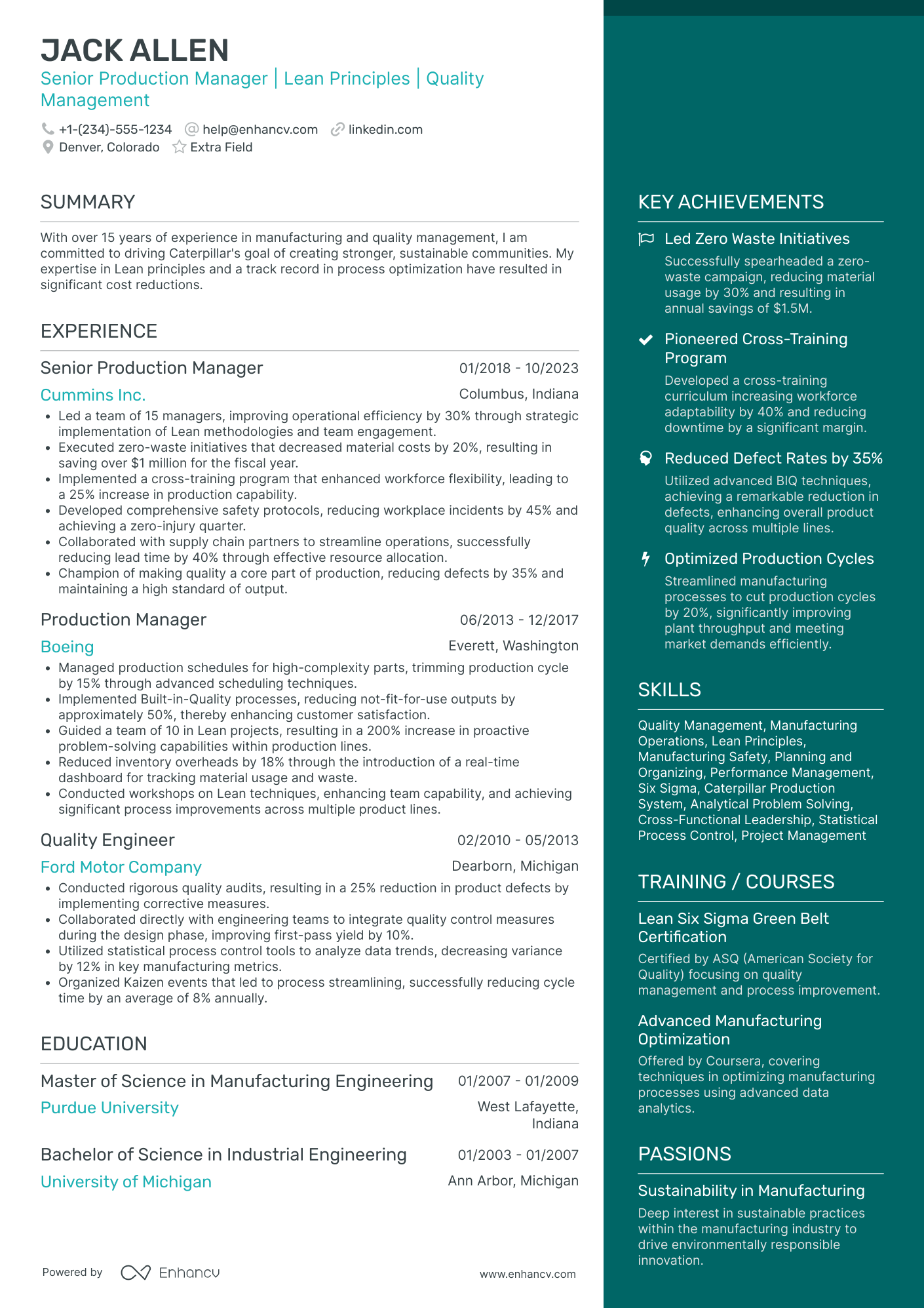 Senior Factory Worker Resume Example