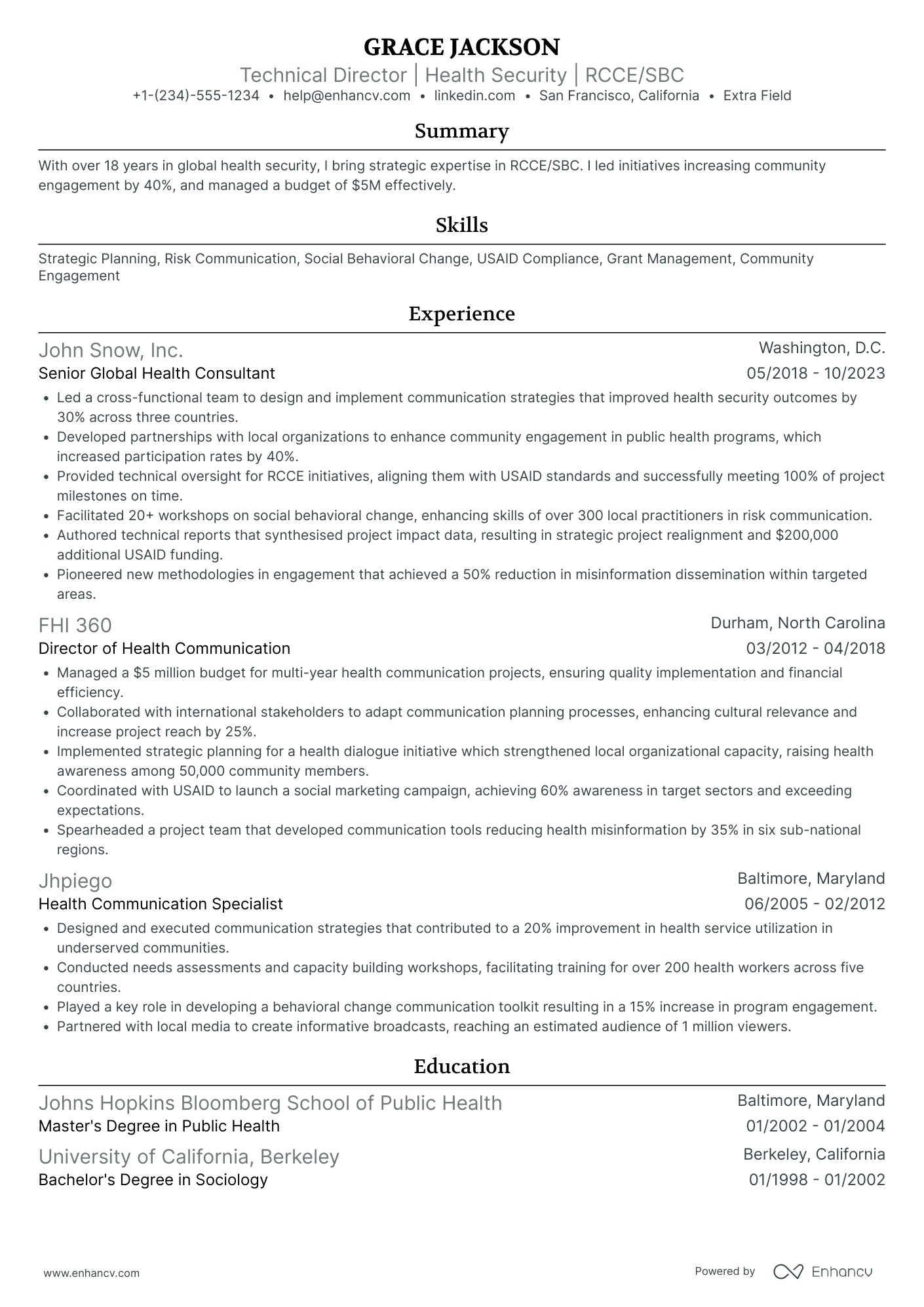 Technical Writing Director Resume Example