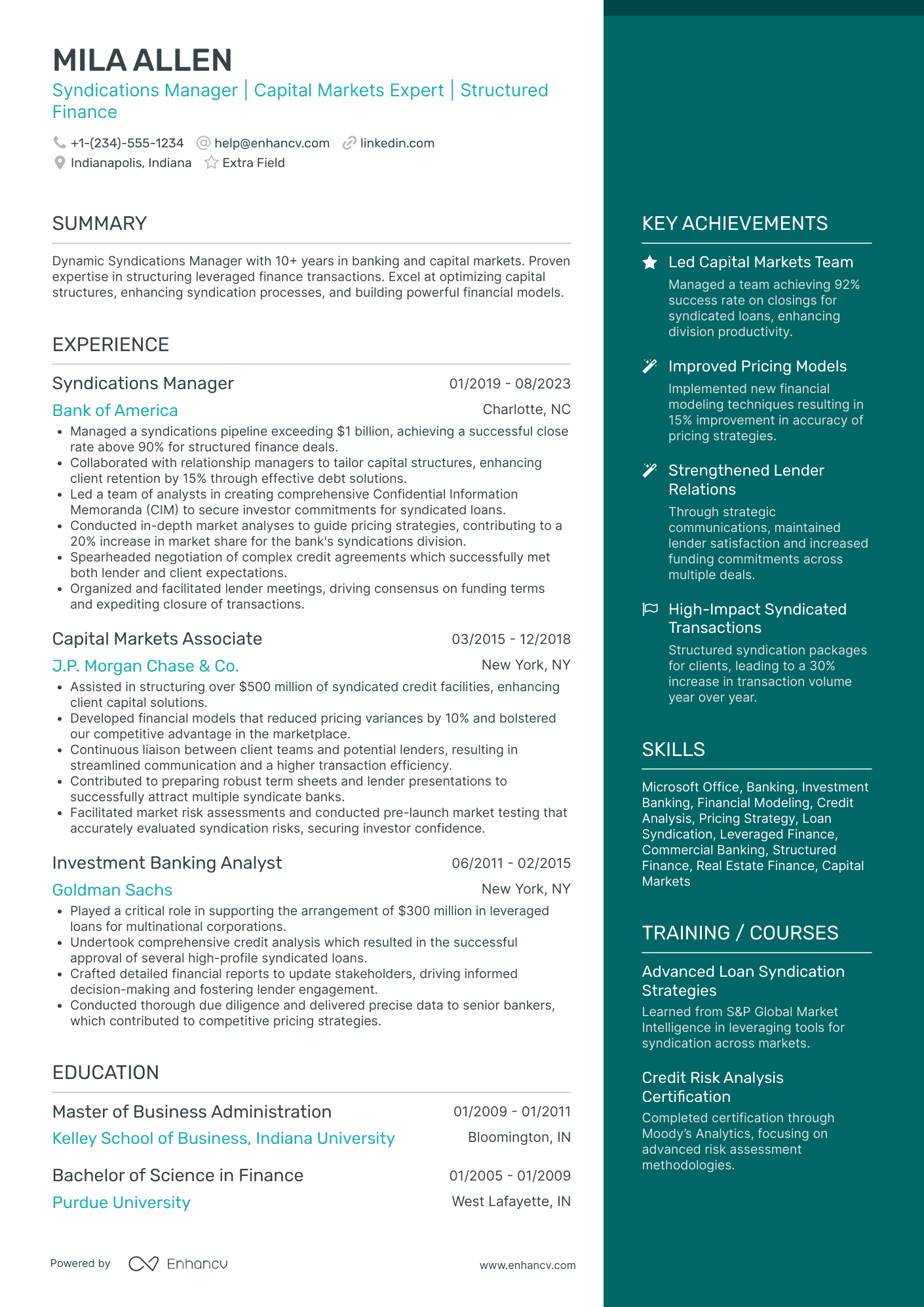 Content Syndication Manager Resume Example