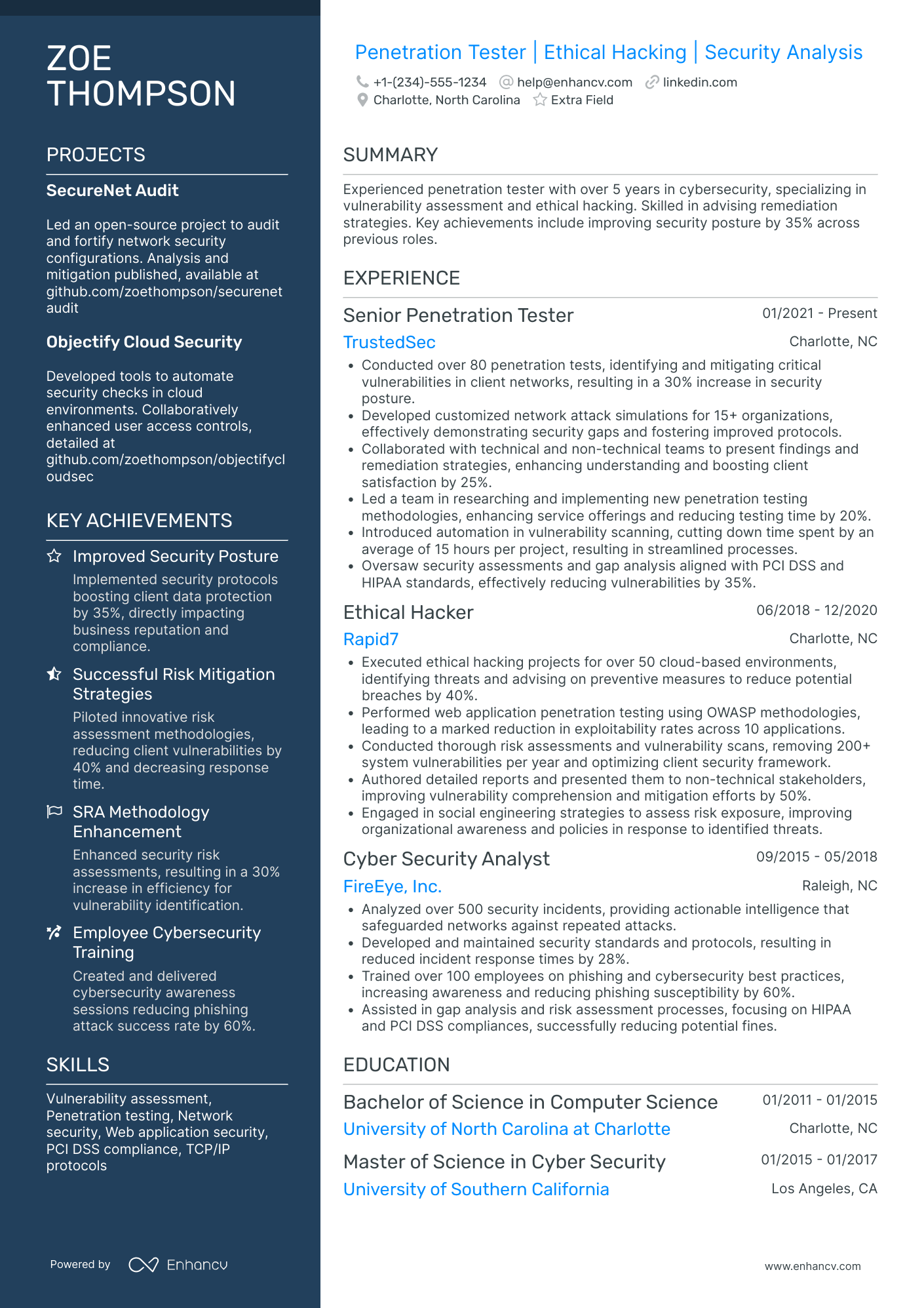 Certified Ethical Hacker Resume Example