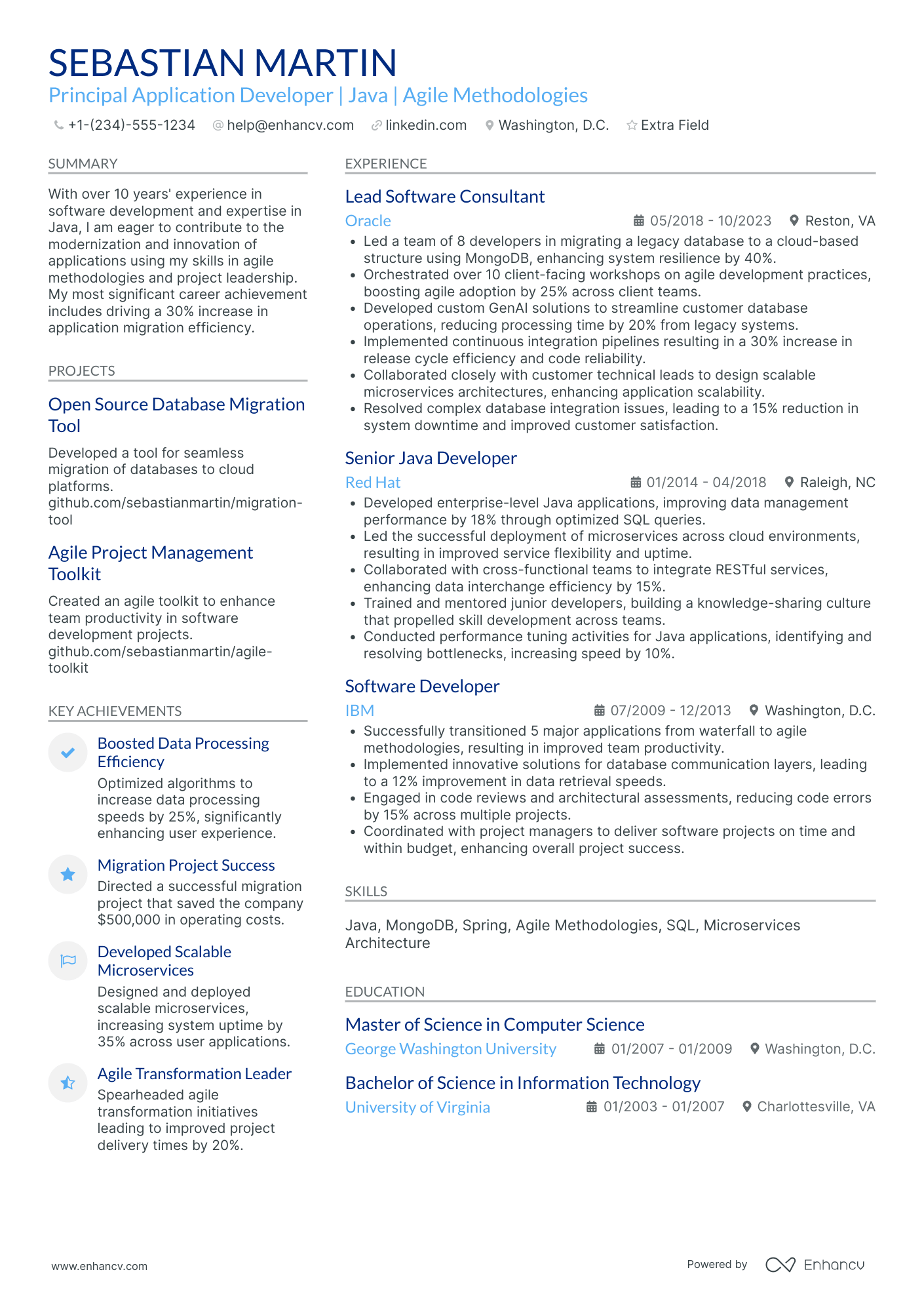 MongoDB Consultant Resume Example