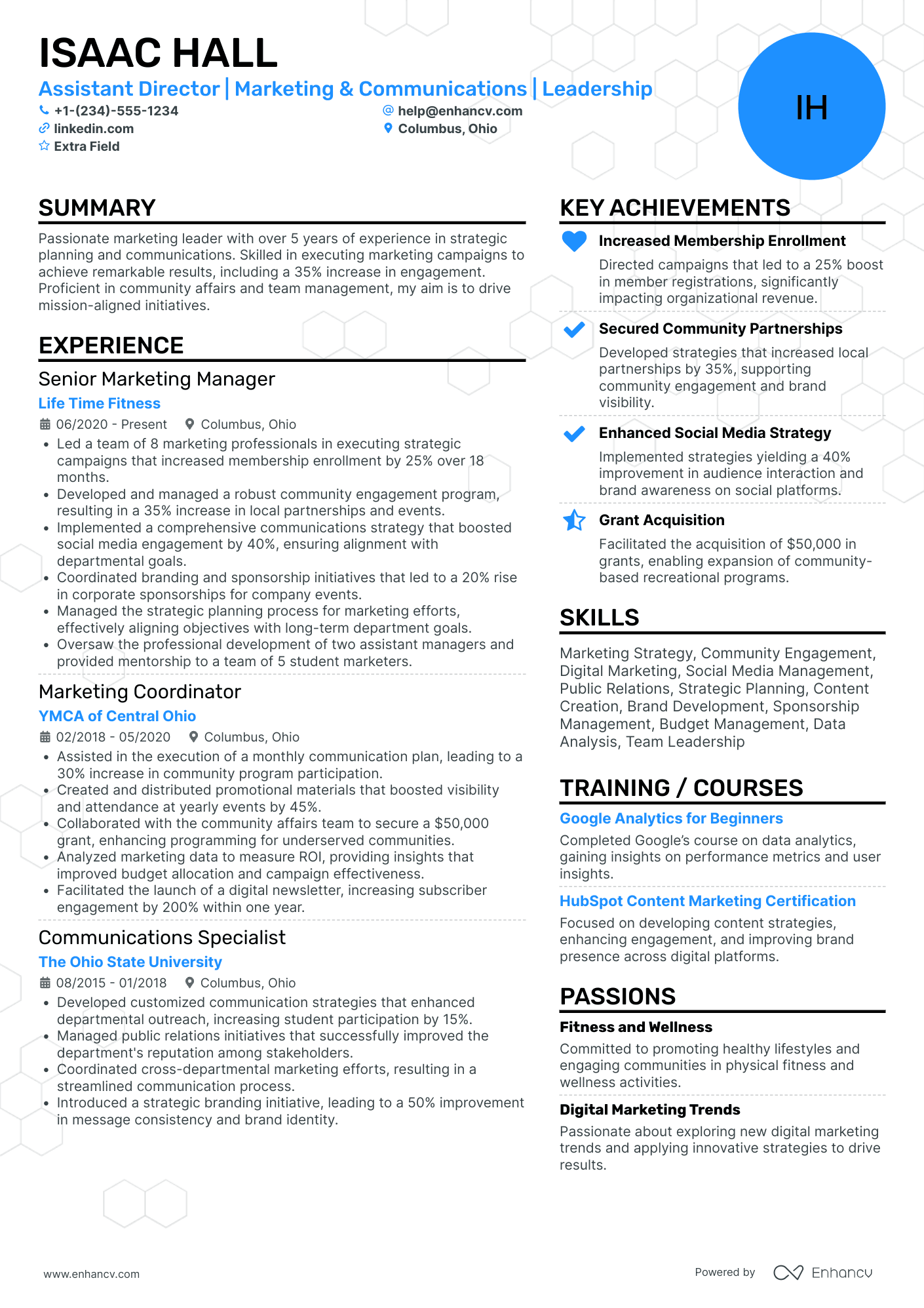 Dance Marketing Director Resume Example