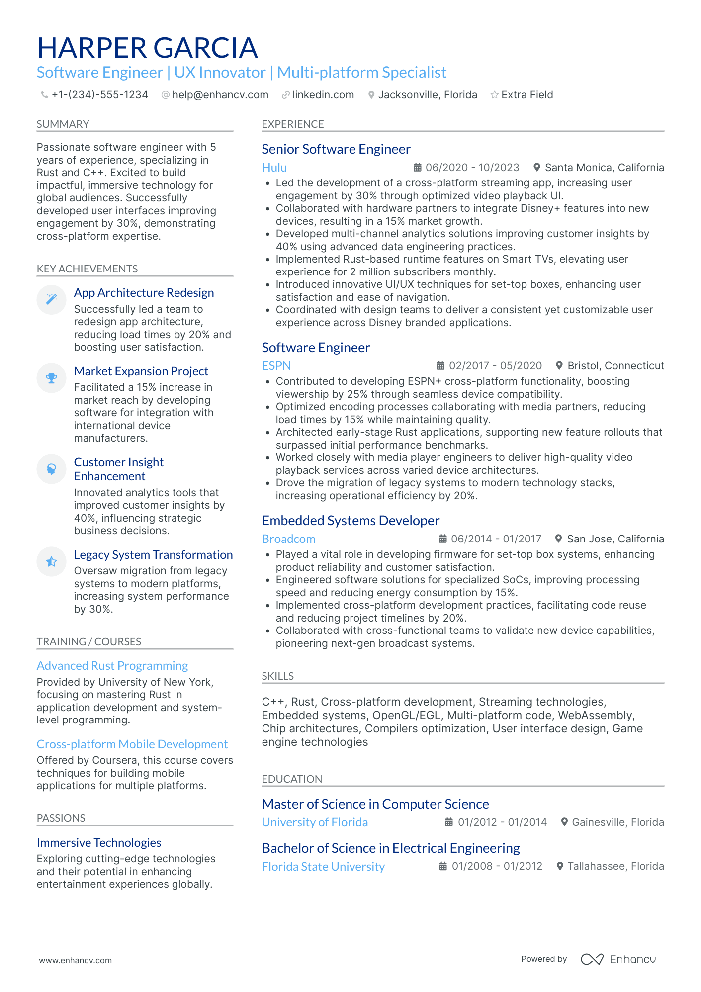 Entry Level Embedded Systems Engineer Resume Example