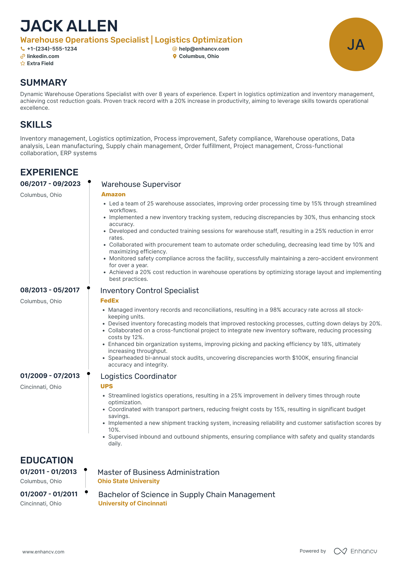 Walmart Warehouse Associate Resume Example