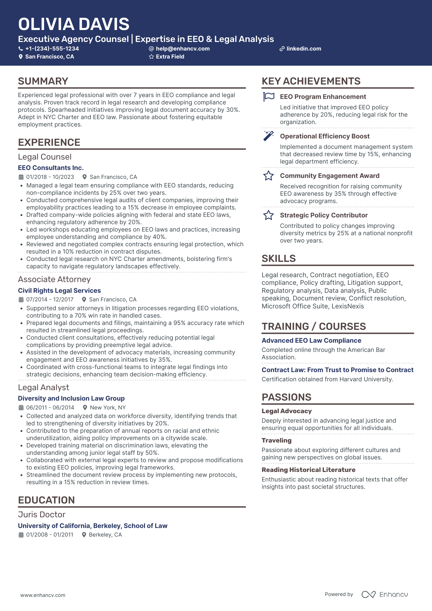 Executive Counsel Resume Example