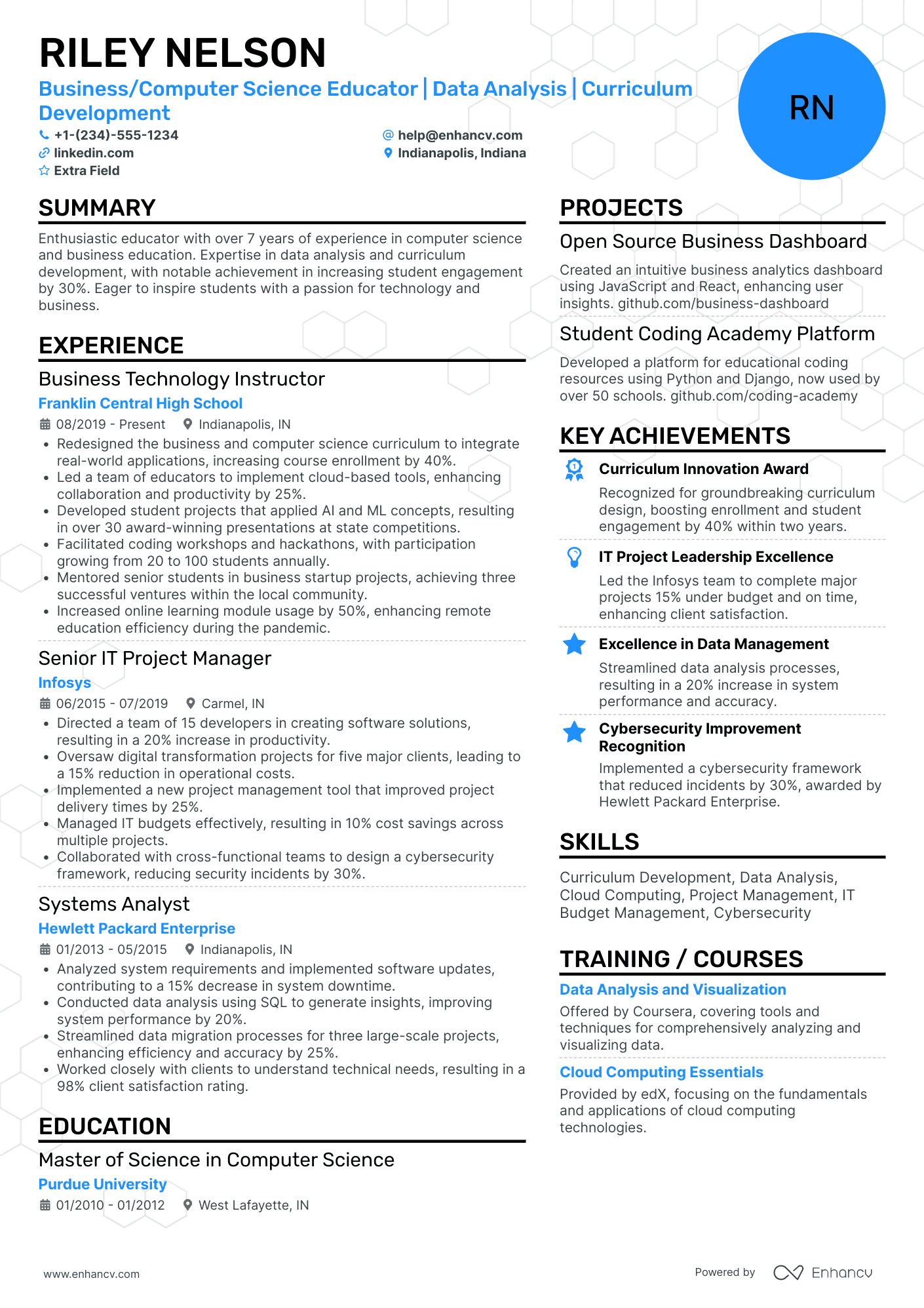 Computer Science Researcher Resume Example