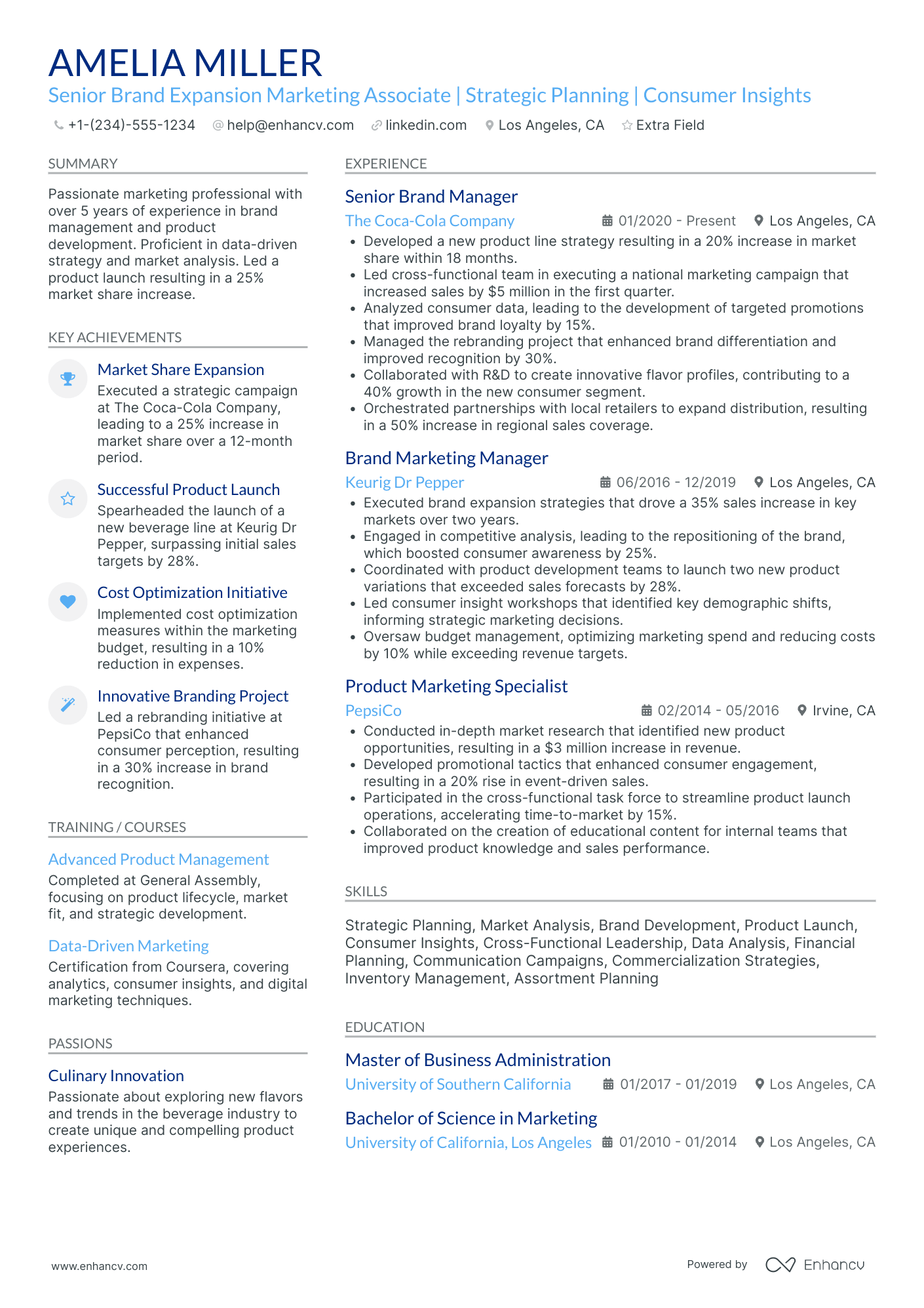 Starbucks Marketing Coordinator Resume Example