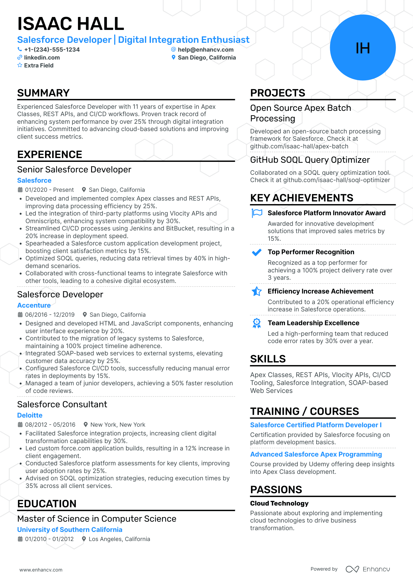 Salesforce Developer Consultant Resume Example