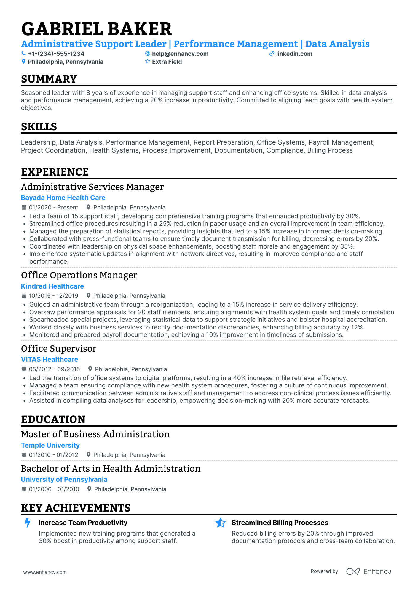 Hospital Volunteer Manager Resume Example