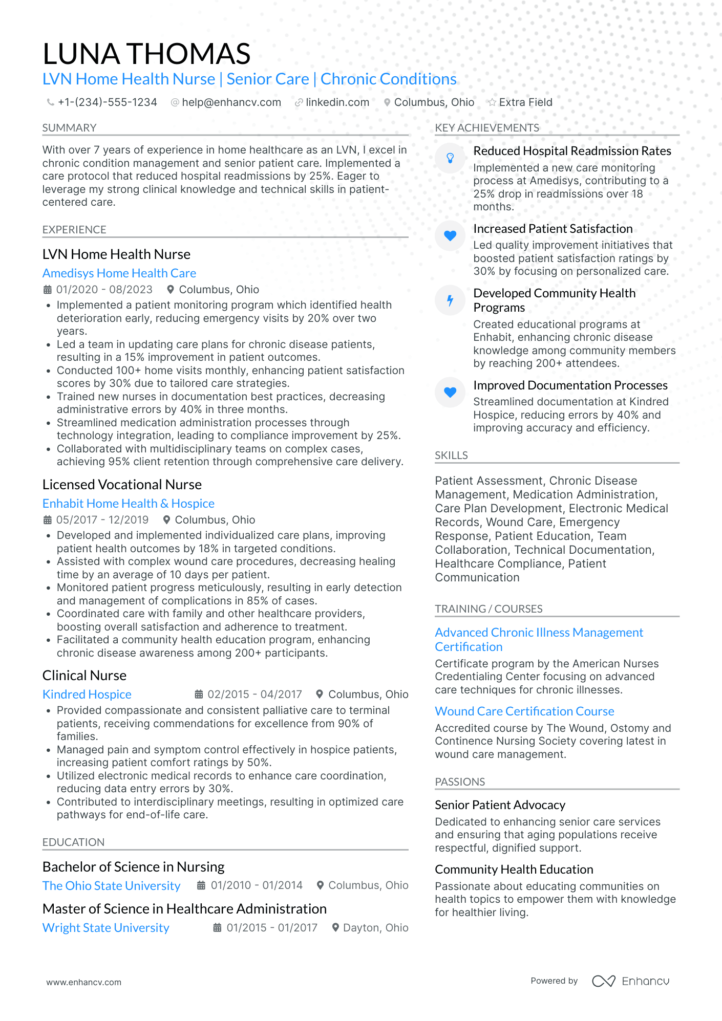 LVN Home Health Nurse Resume Example