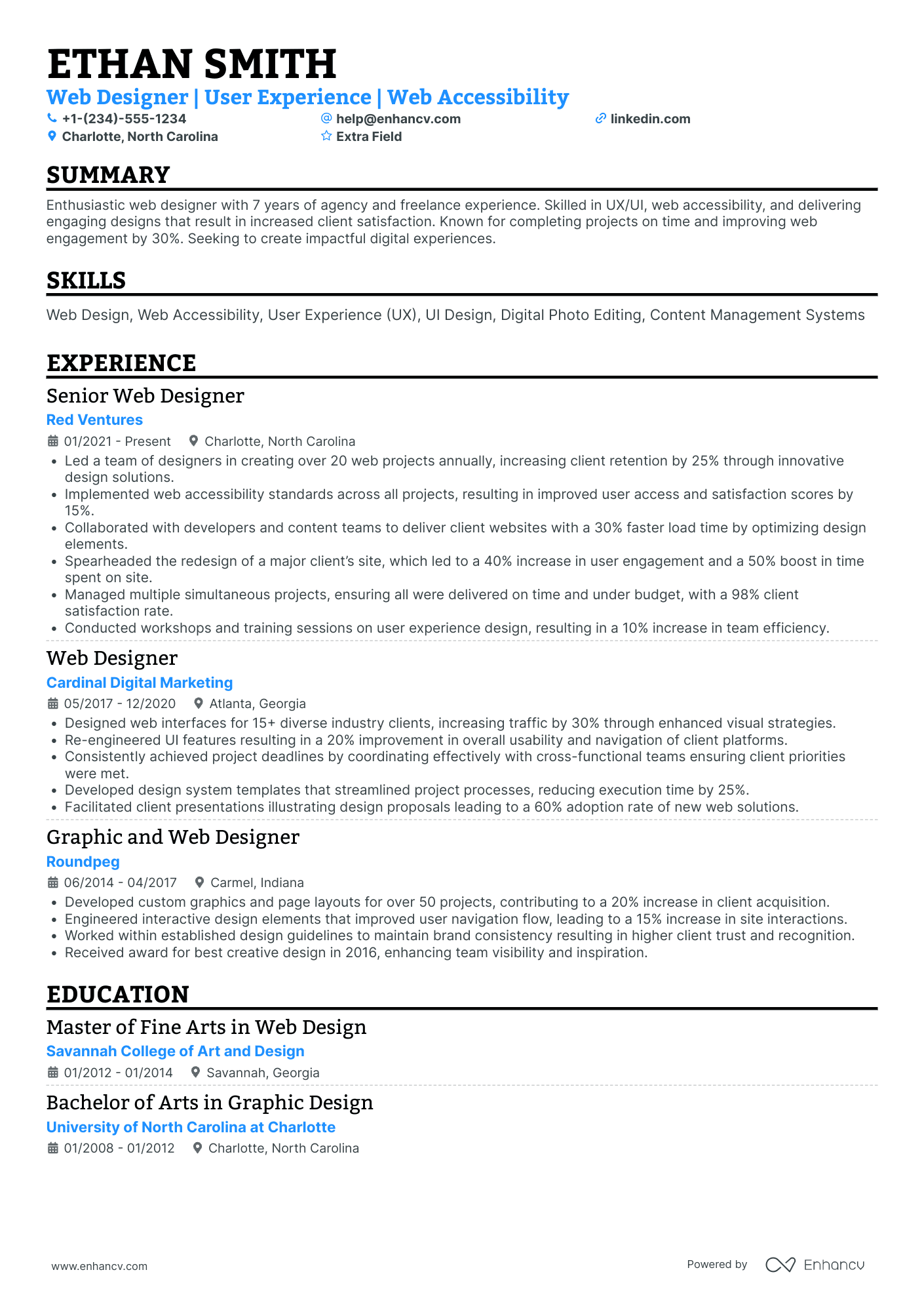 Web UI Designer Resume Example