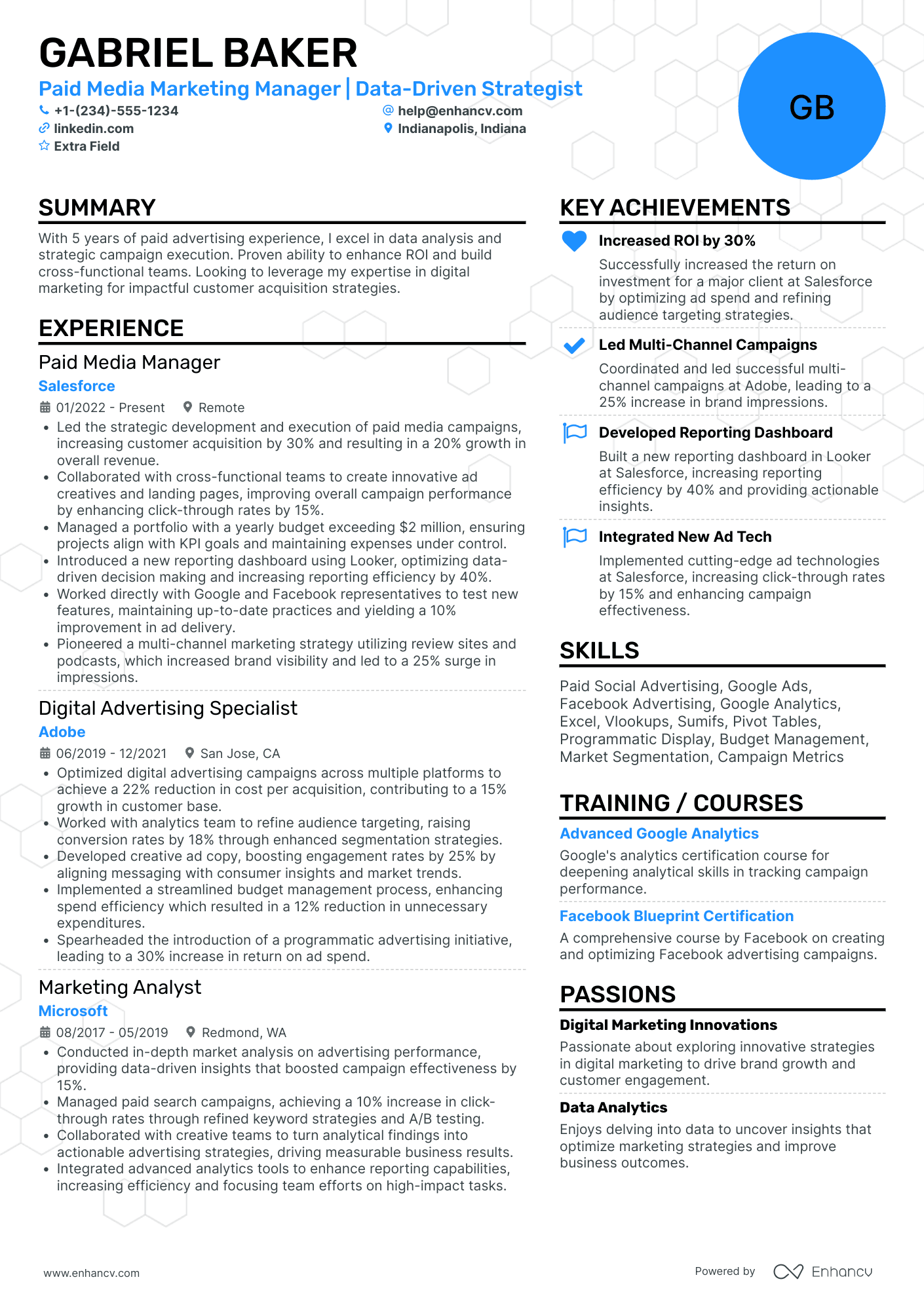 Podcaster Advertising Manager Resume Example