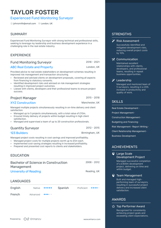 Real Estate Professional Resume Example