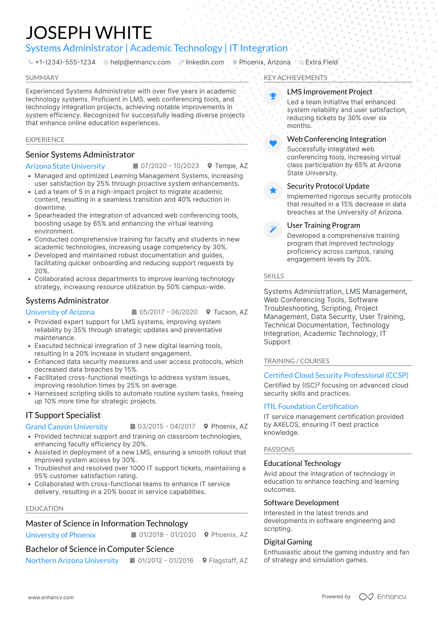 Academic Technologist Resume Example