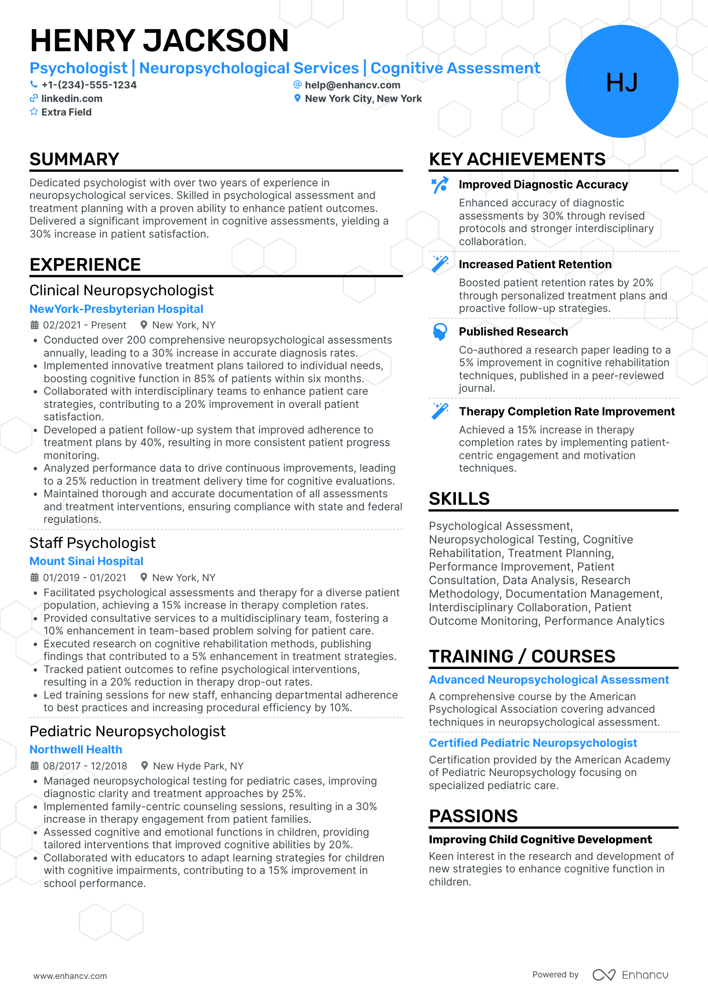 Neuropsychologist Resume Example