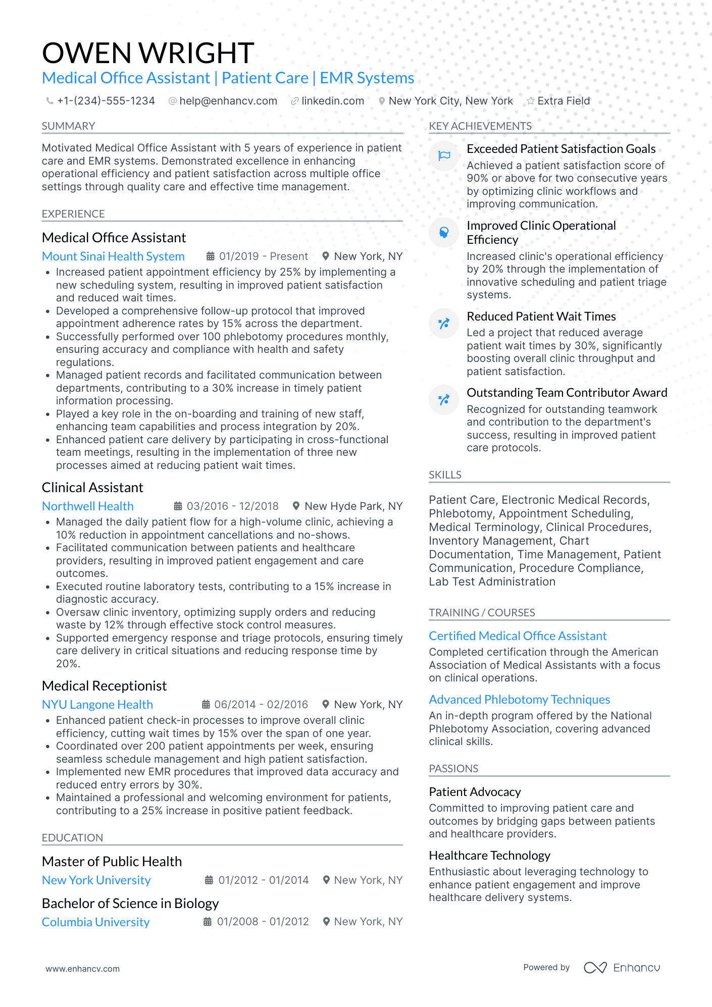 Outpatient Medical Scribe Resume Example