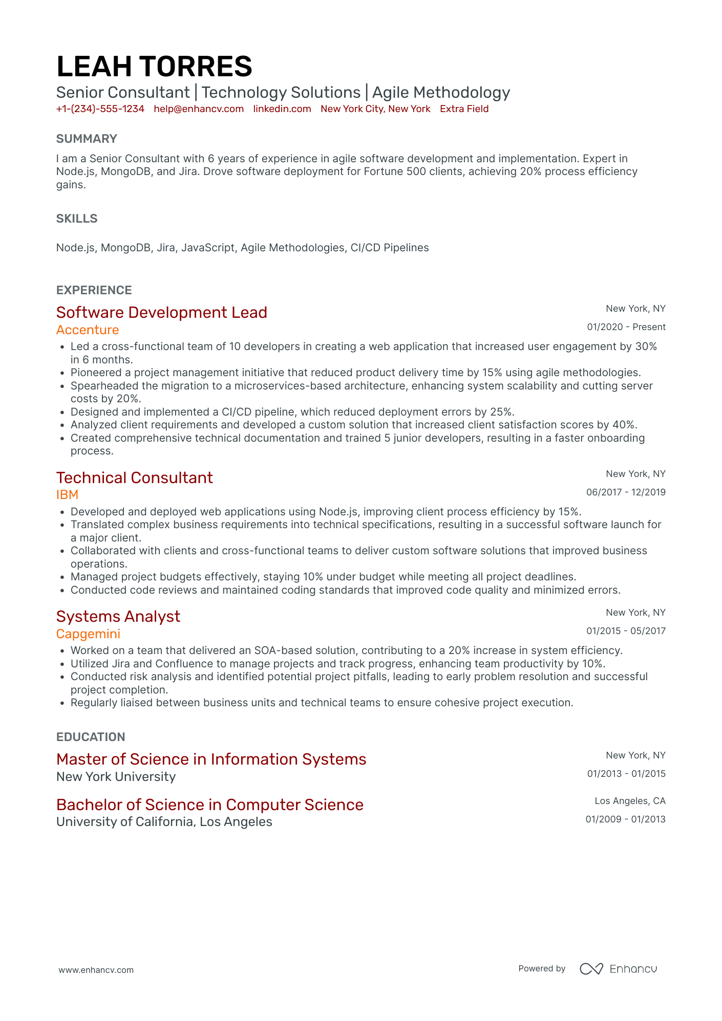 Microservices Integration Consultant Resume Example