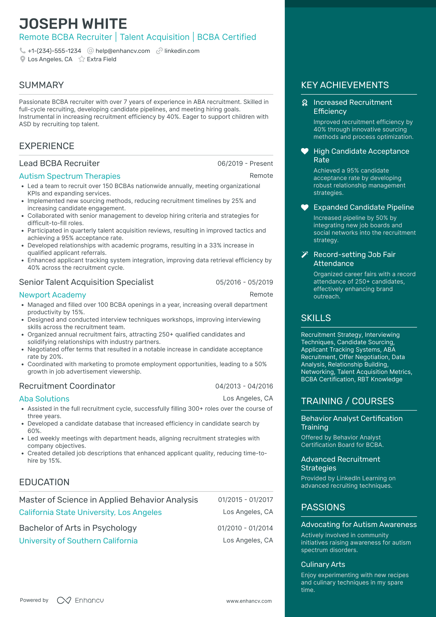 Remote Recruiter Resume Example