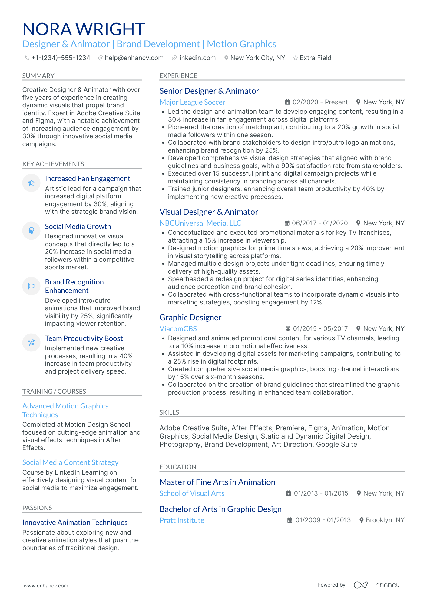 Illustrator Animator Resume Example