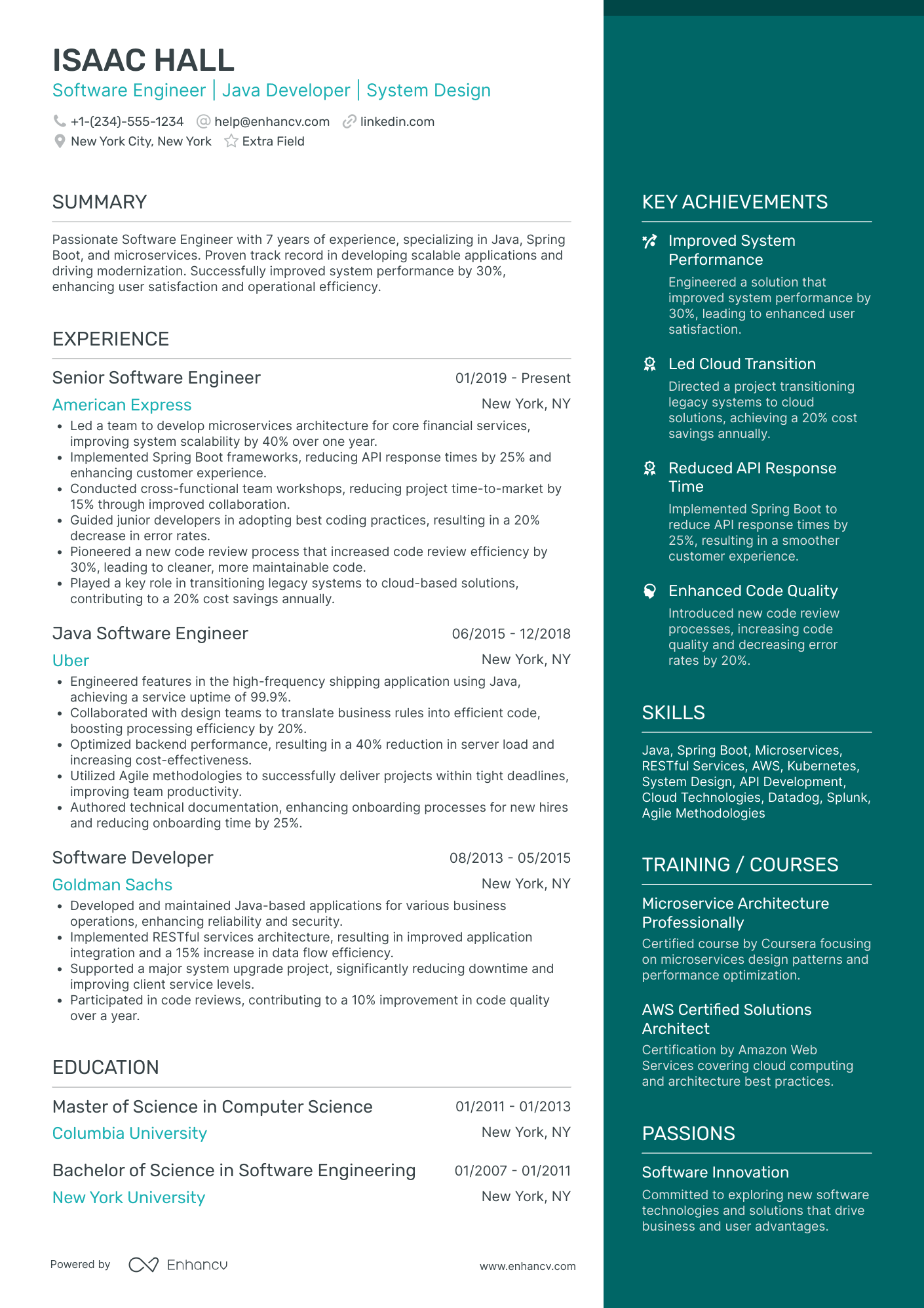 Accenture Entry Level Software Engineer Resume Example