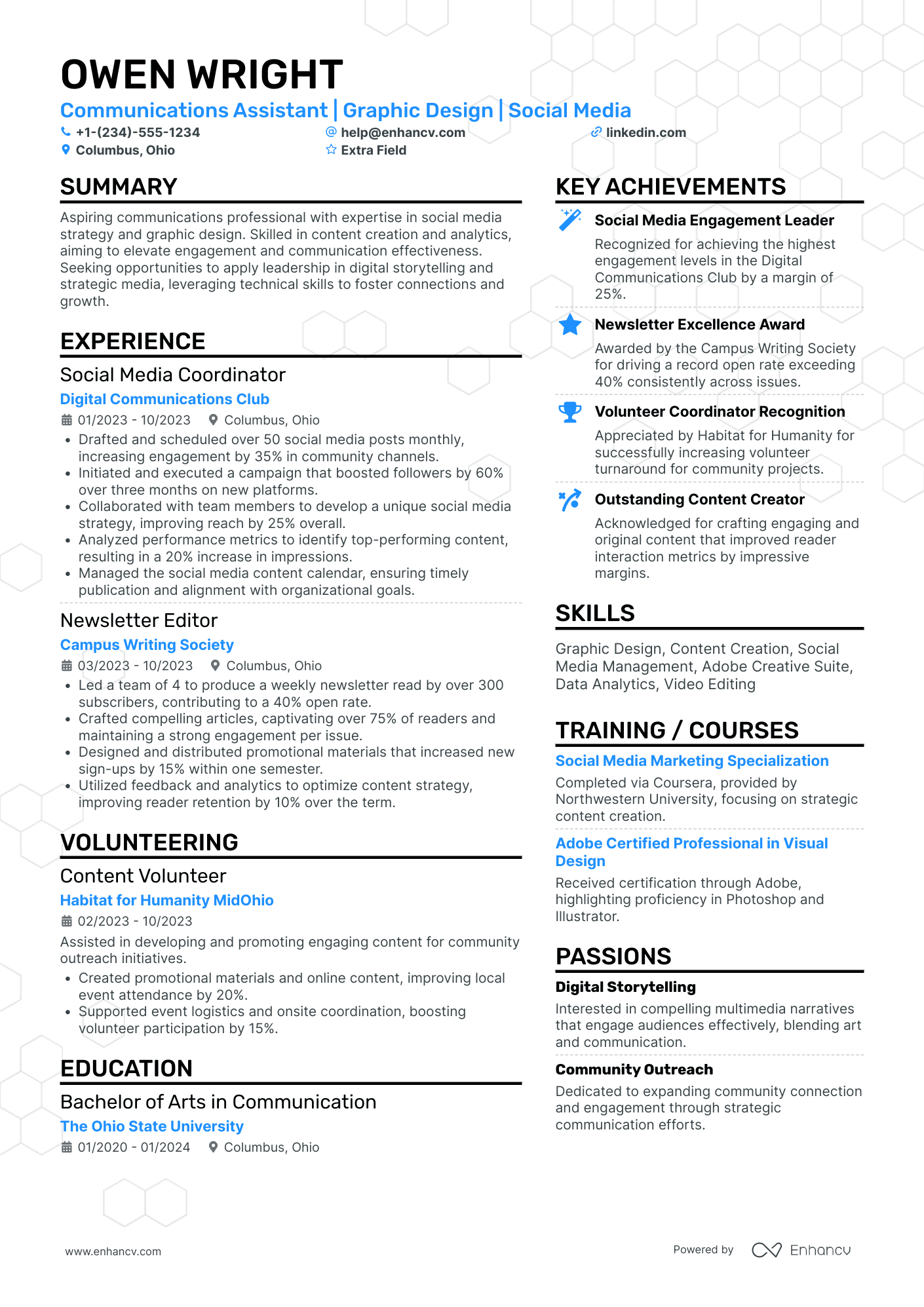 Internal Communications Assistant Resume Example