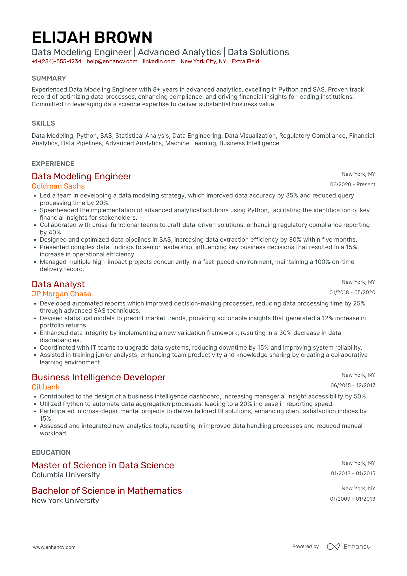 Modeling Engineer Resume Example