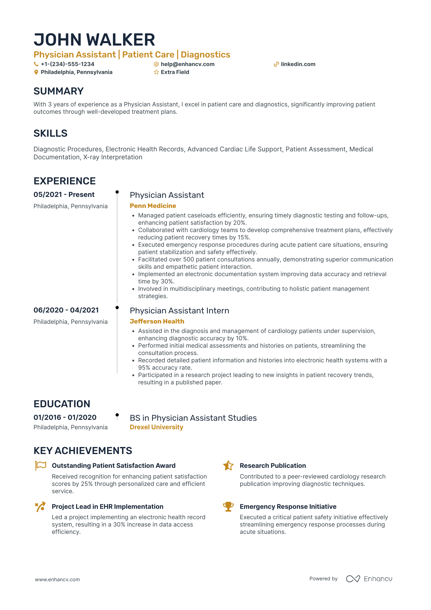 Physician Assistant   Cardiology Resume Example