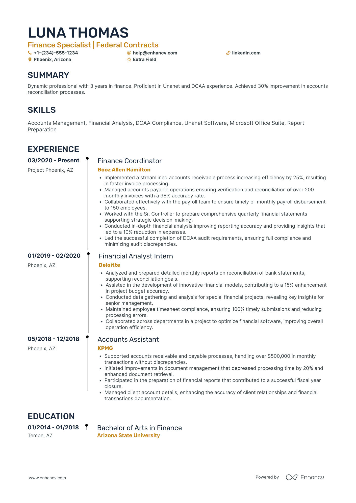 Cost Accounting Assistant Resume Example