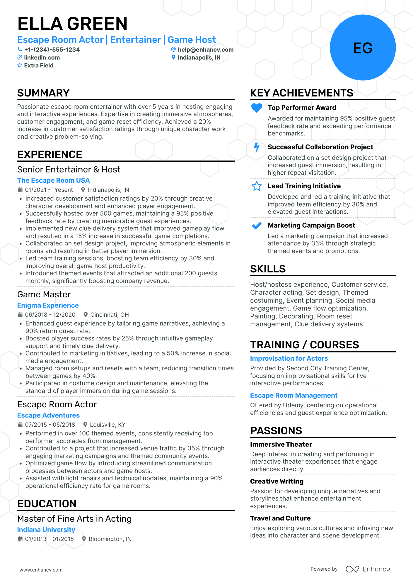 Escape Room Set Decorator Resume Example