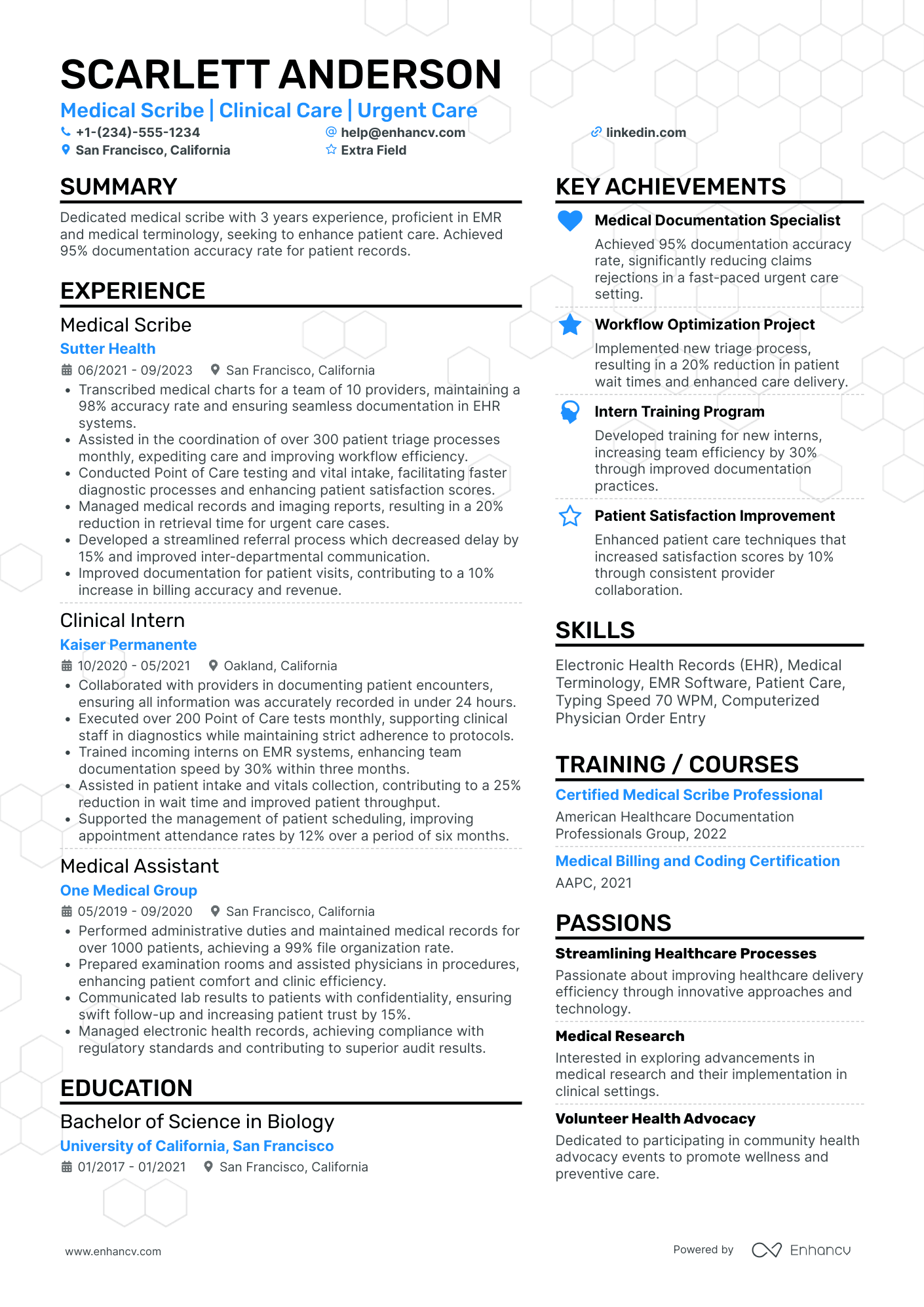 Junior Medical Scribe Resume Example