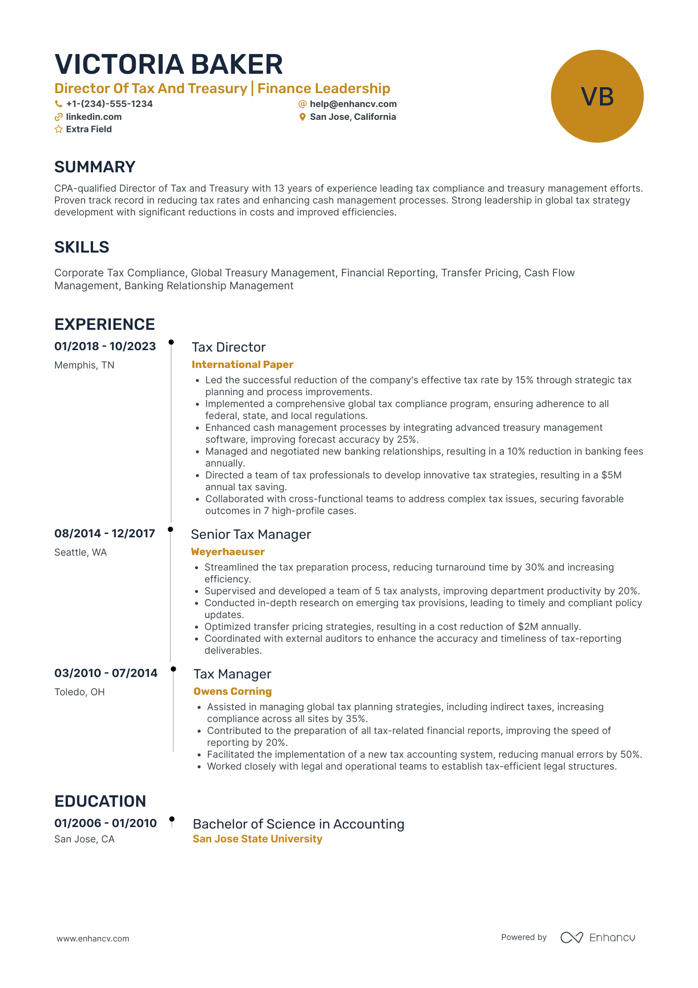 Secretary of the Treasury Resume Example