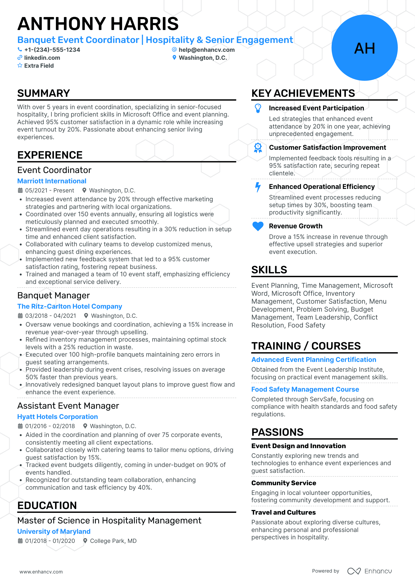 Banquet Hostess Resume Example