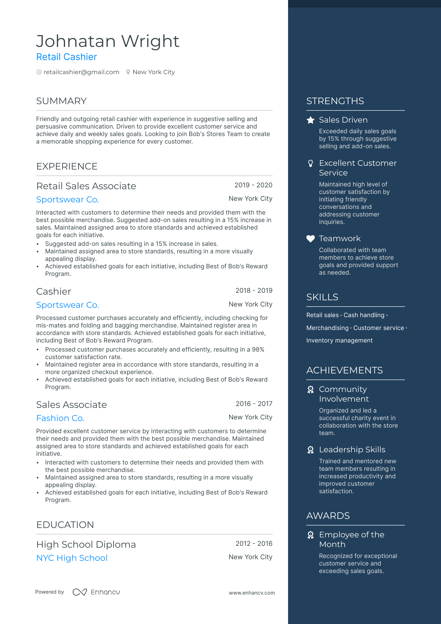 10 Cashier Resume Examples & Guide for 2024