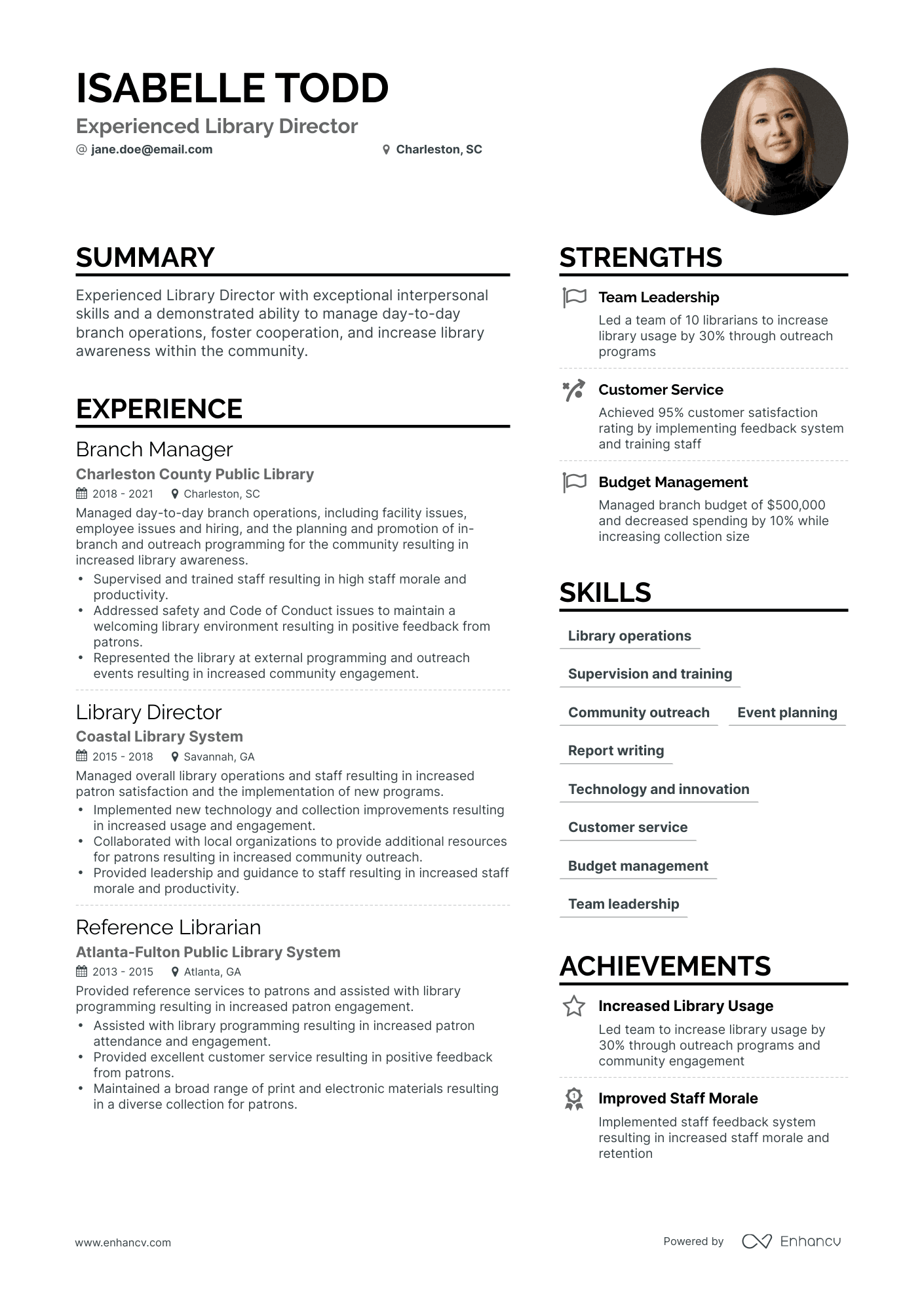 3 Librarian Resume Examples amp Guide - AHR0cHM6Ly9jZG4uZW5oYW5jdi5jb20vcHJlZGVmaW5lZC1leGFtcGxlcy8wQU54OXc1U3VZeEdCbndwbE55bXZDUVNUZmIyMHRoTjN6djFoYTk1L2ltYWdlLnBuZw~~. 
