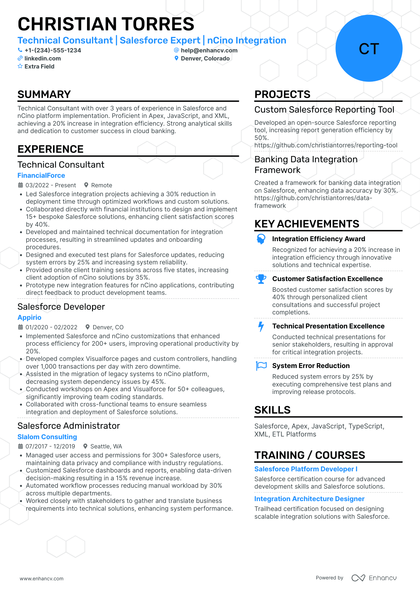 Salesforce Certified Consultant Resume Example