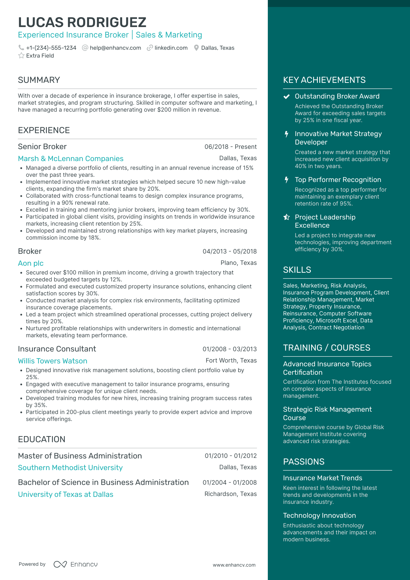 Trainee Broker Resume Example