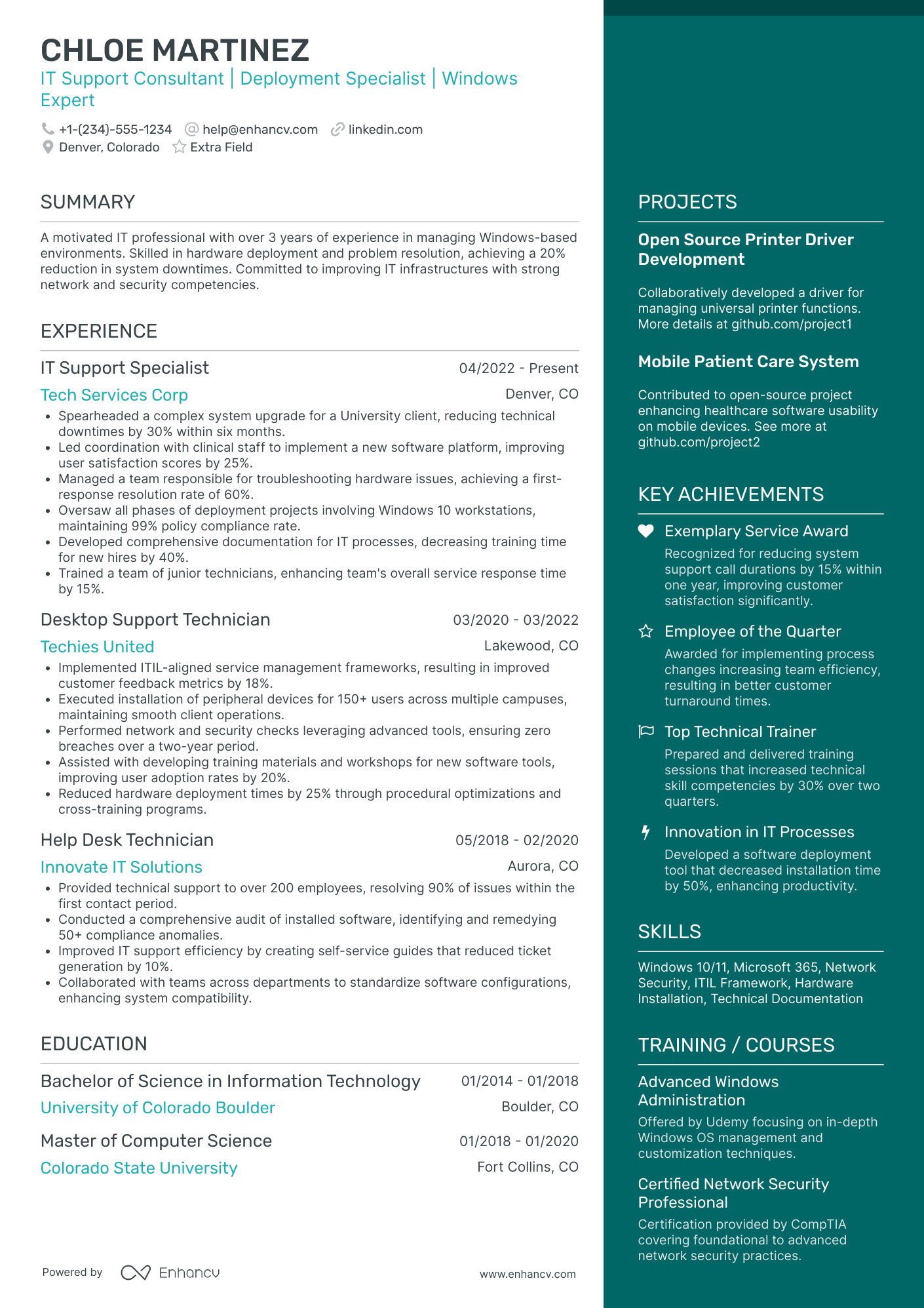 IT Support Consultant Resume Example