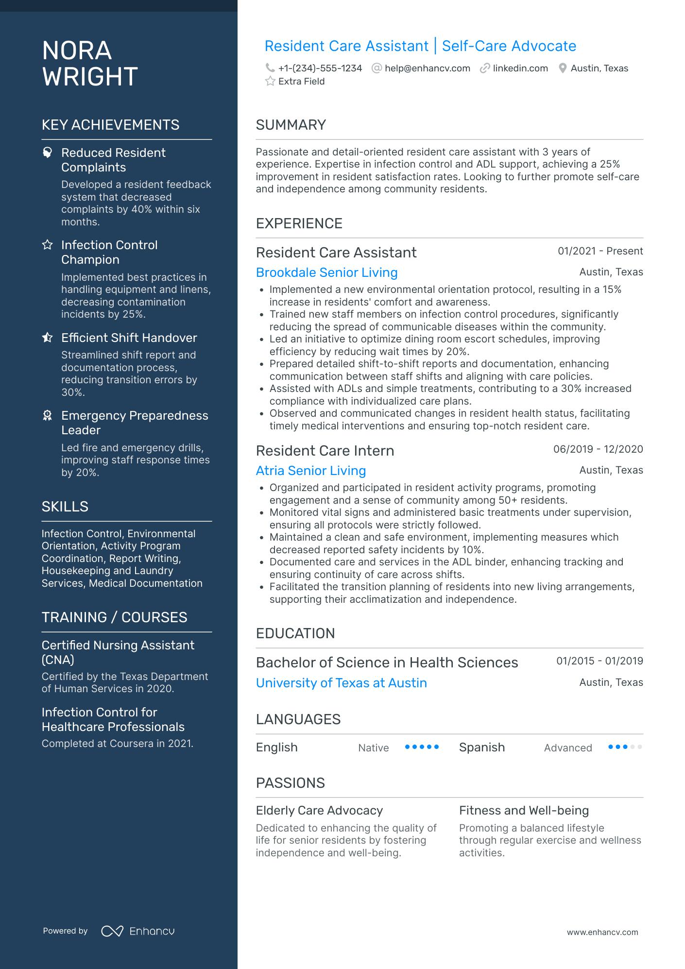 Resident Assistant Supervisor Resume Example