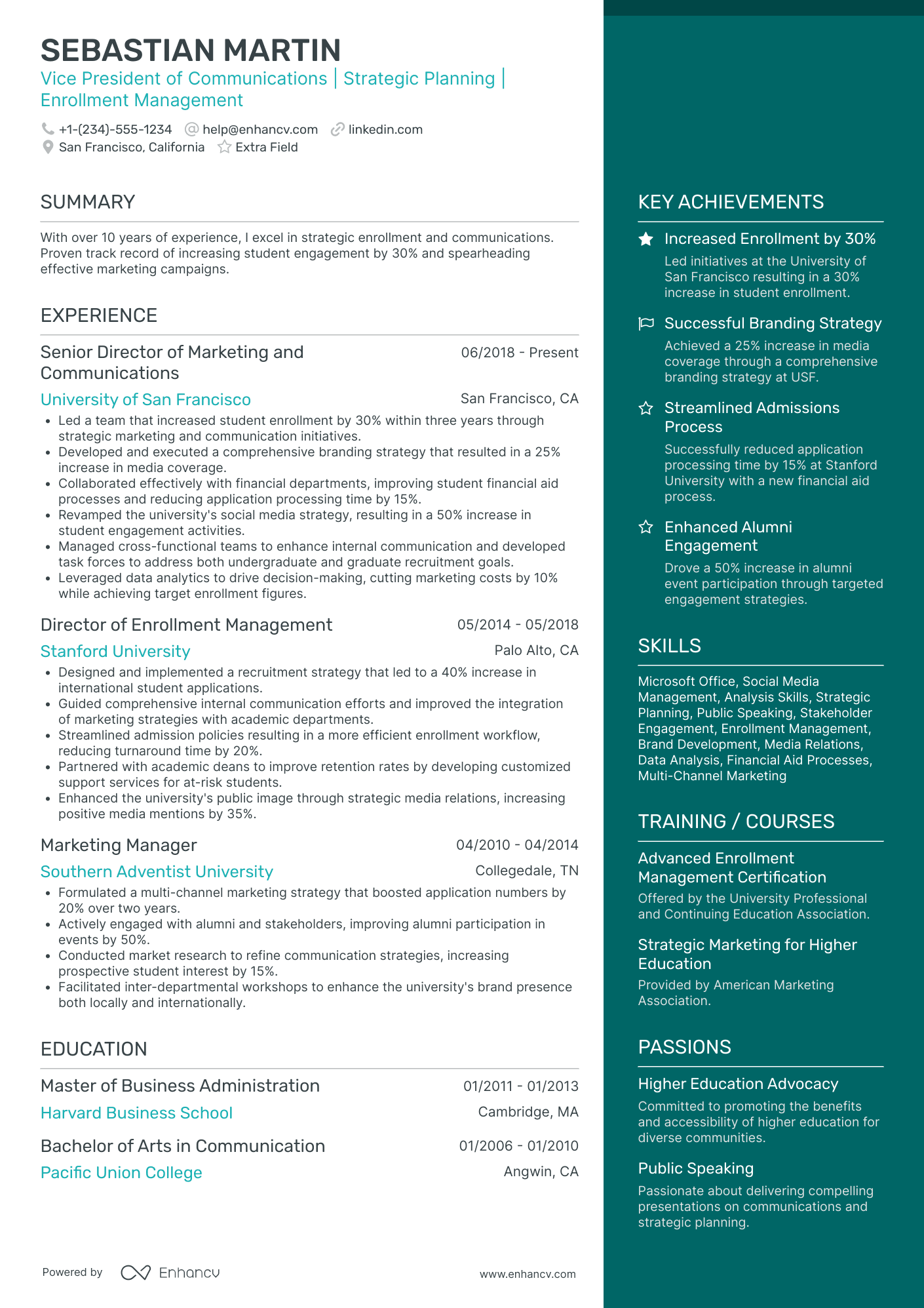 VP International Marketing Resume Example