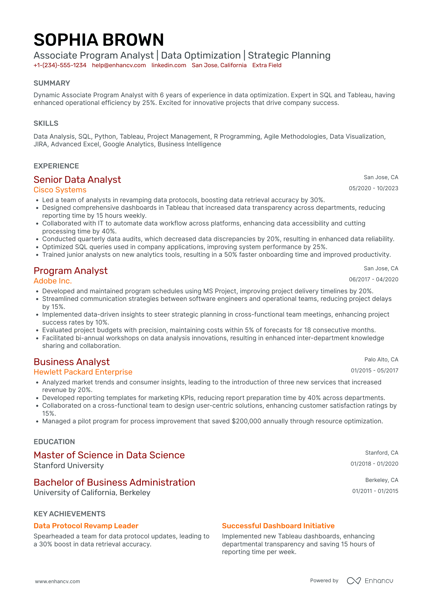 Associate Program Analyst Resume Example