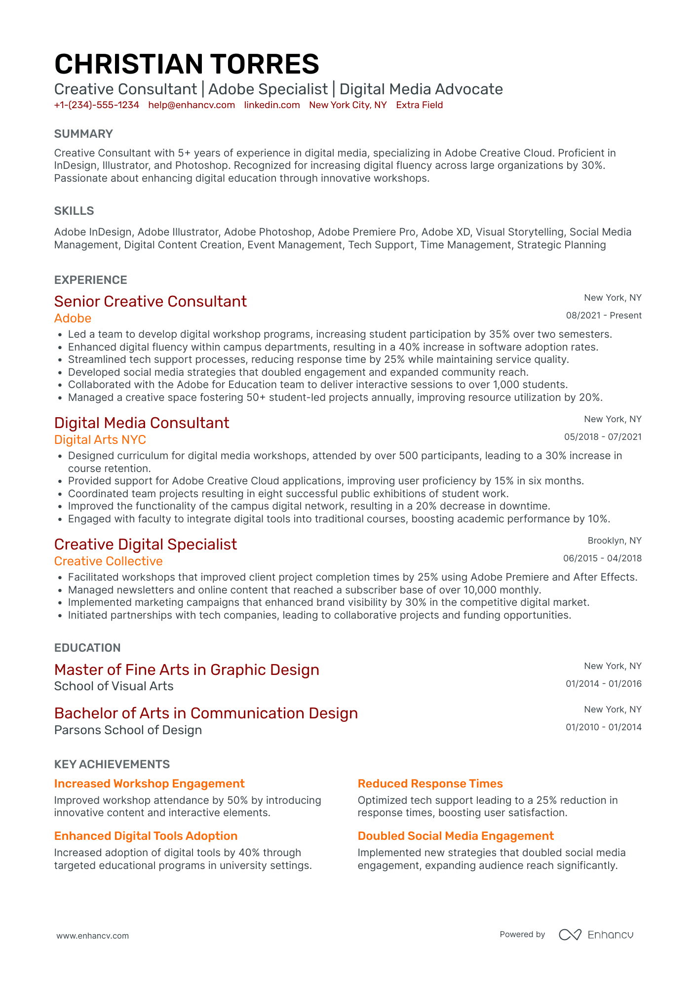 Illustrator Consultant Resume Example