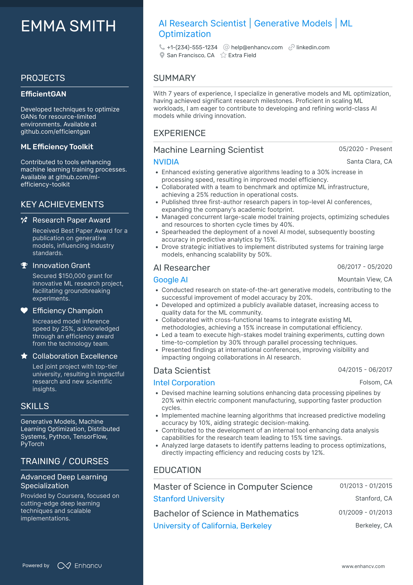 Machine Learning Analyst Resume Example