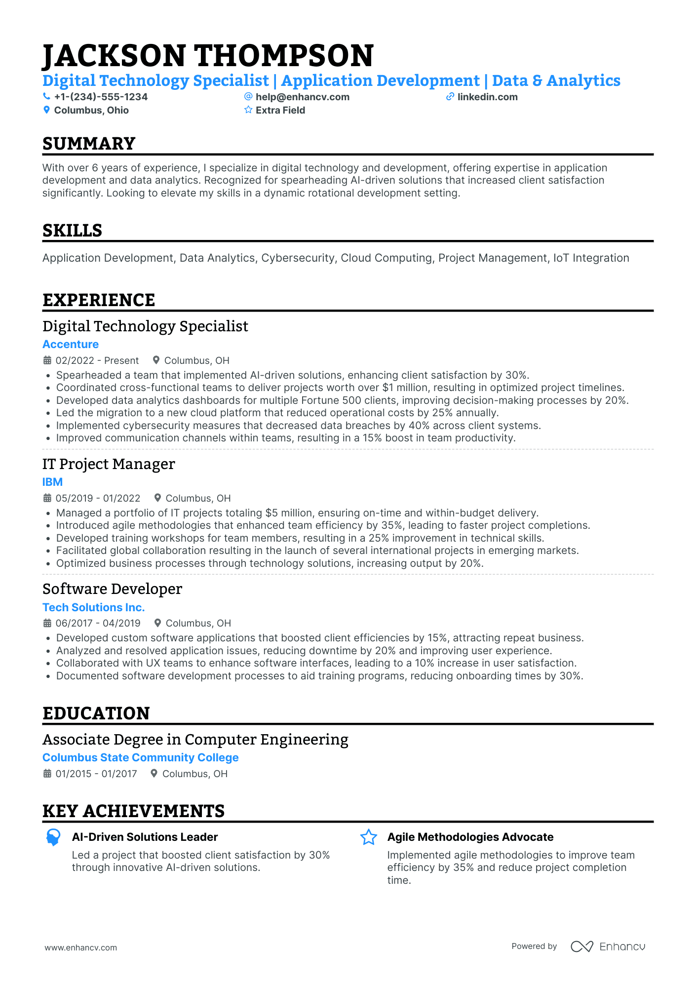 Technology Mentor Resume Example