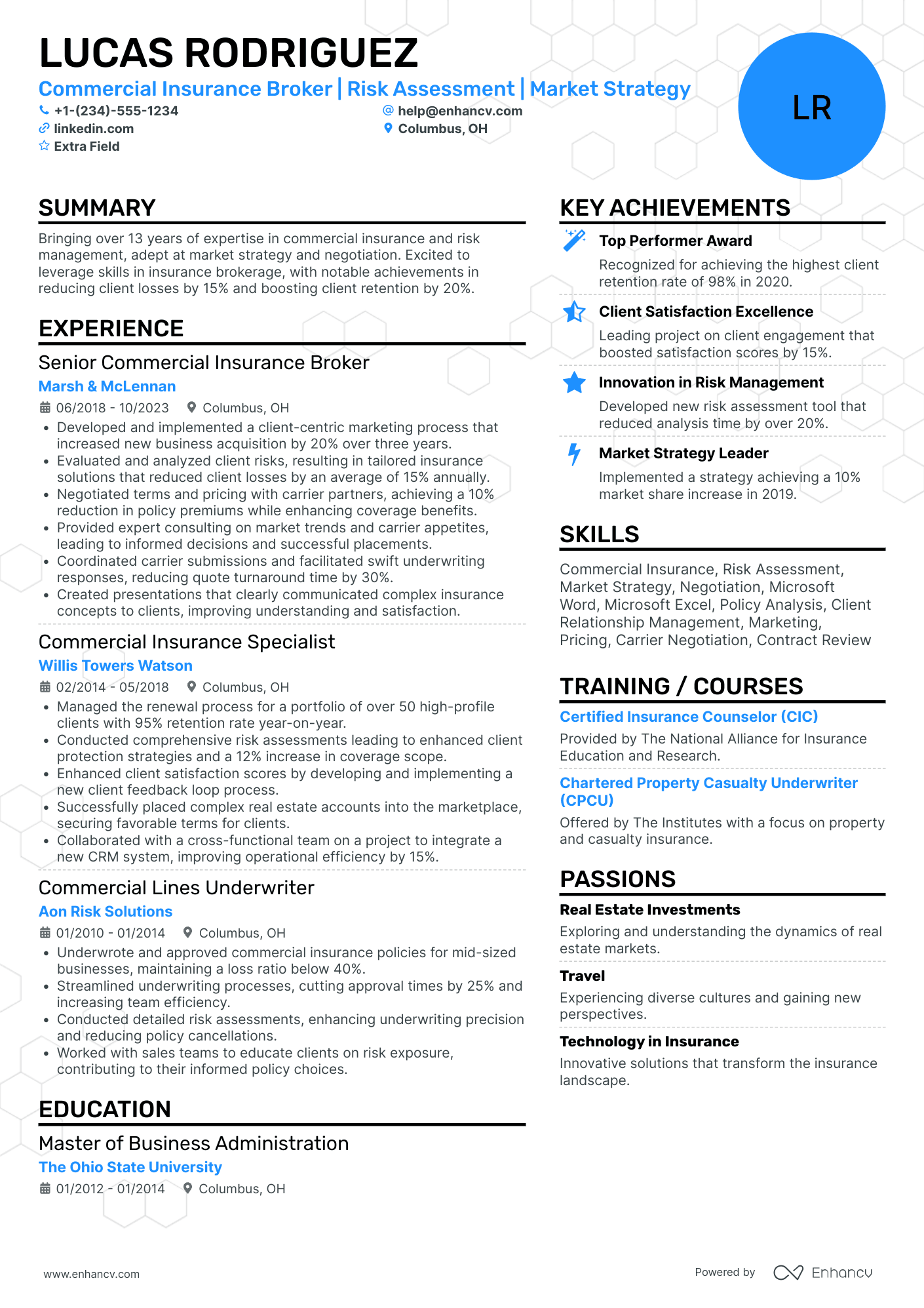 Senior Commercial Real Estate Broker Resume Example